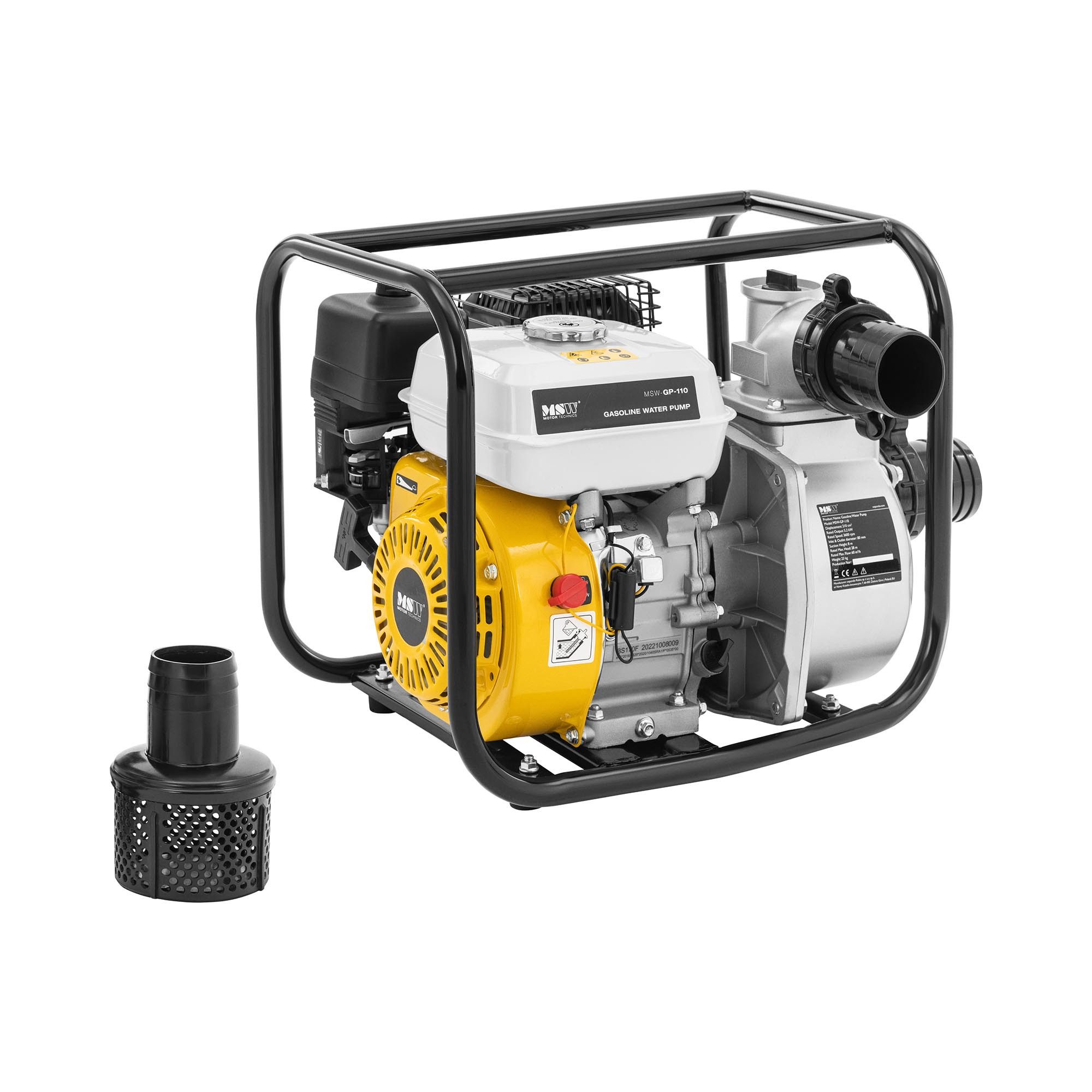 MSW Wasserpumpe 60.000 l/h Wasserpumpe Schmutzwasserpumpe Benzin Motorpumpe 5200 W