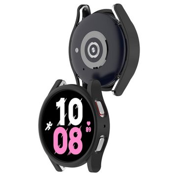 Wigento Smartwatch-Hülle Für Samsung Galaxy Watch 5 Pro 45 mm Shockproof Kunststoff Gehäuse Schutz Hülle Cover Schwarz