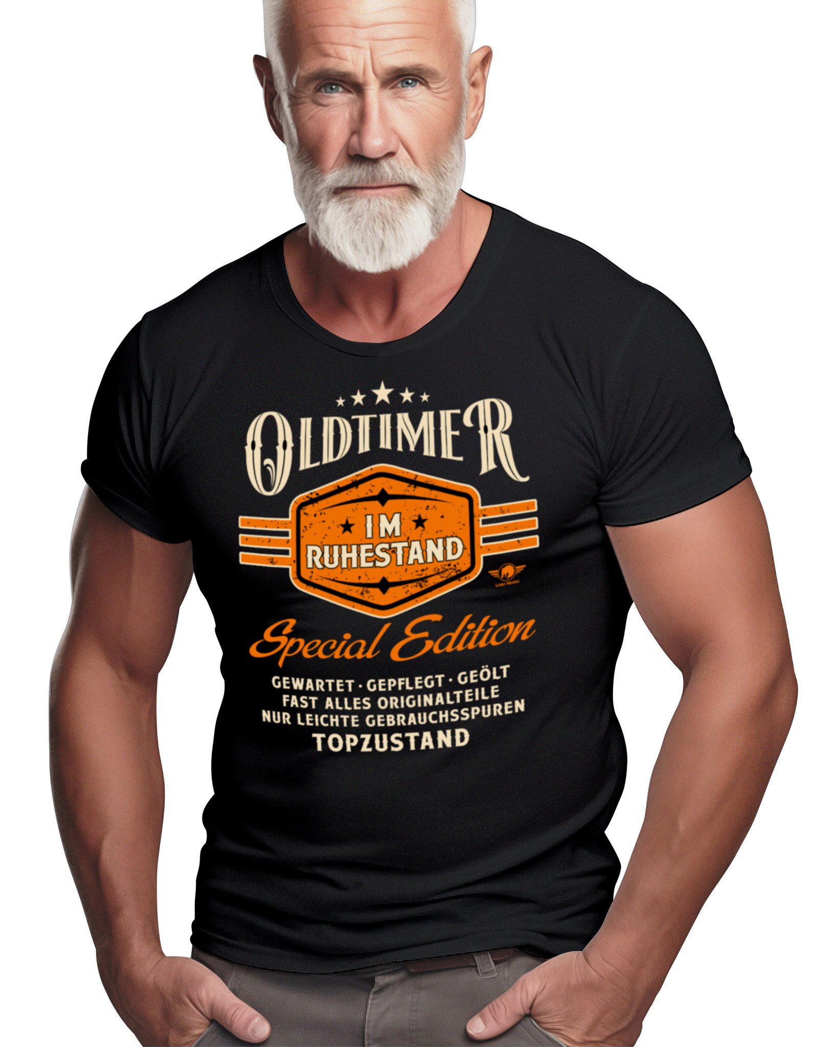 LOBO NEGRO® T-Shirt für Rentner zum Abschied in den Ruhestand - Oldtimer in günstig online kaufen