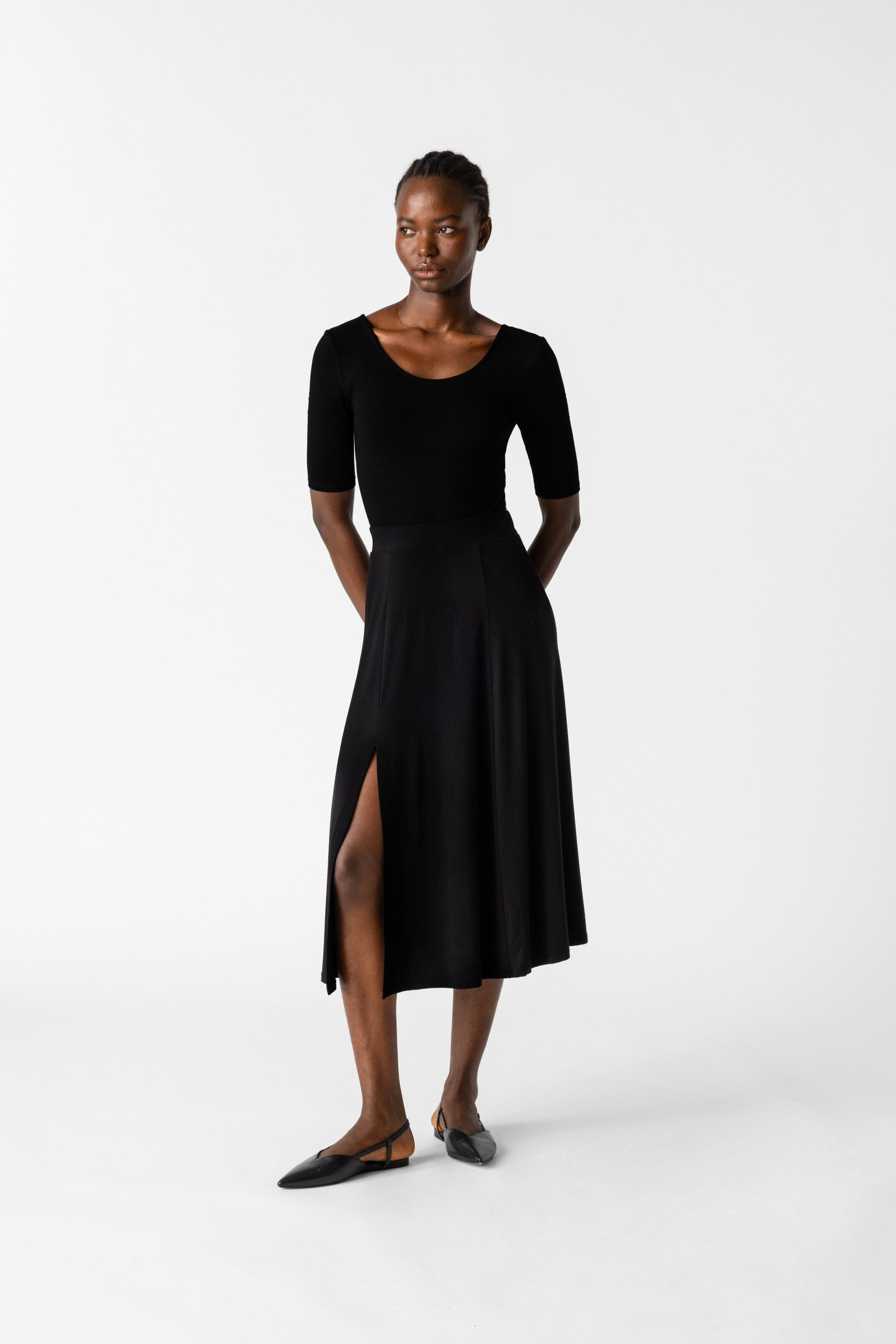 Les Lunes Sommerrock Sienna bequemes dehnbares Material, Midi-Länge, elegan günstig online kaufen