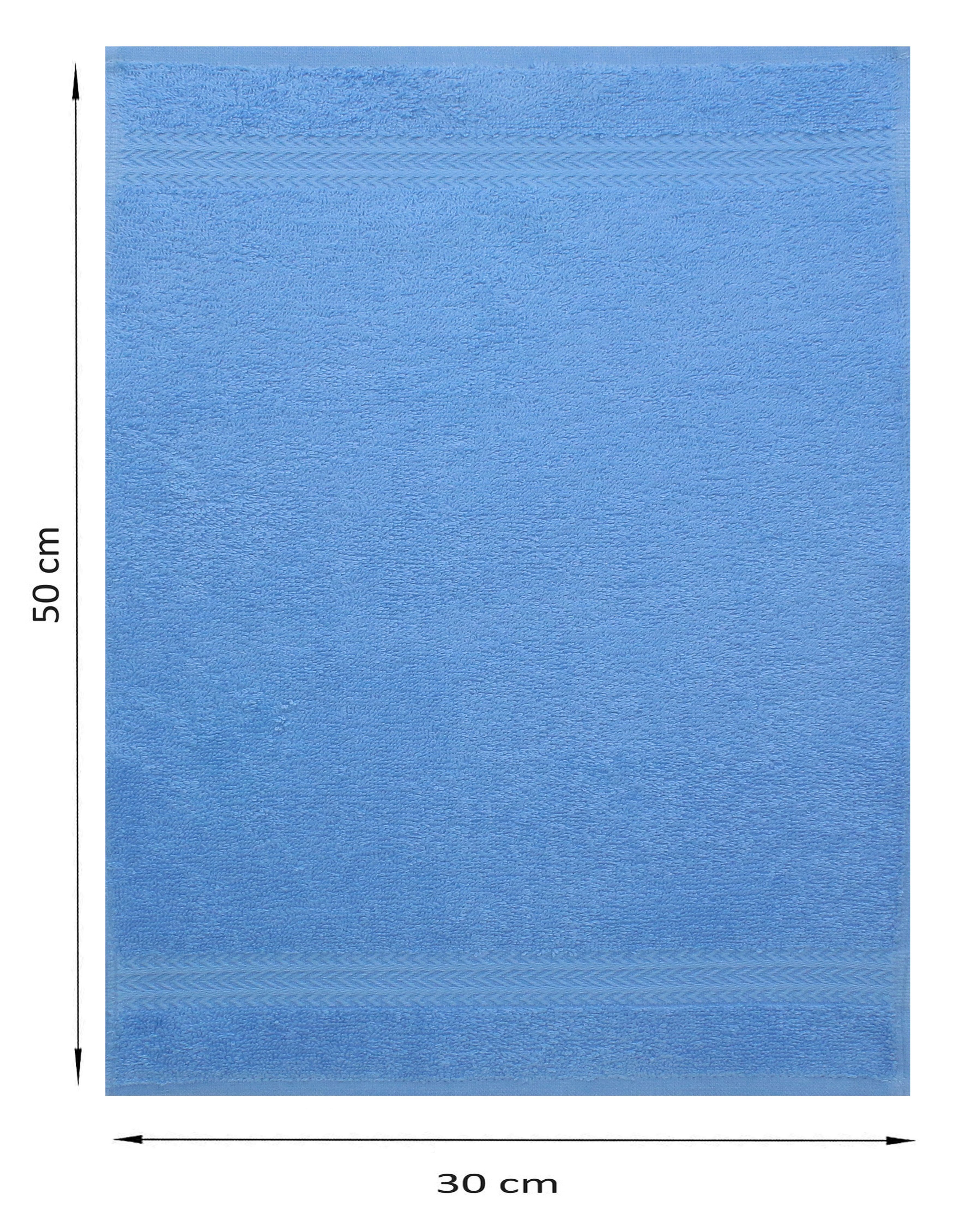 Betz Gästehandtücher 10 Stück Baumwolle Baumwolle Premium 100% cm (10-St) hellblau Farbe 100% Gästetuch-Set silbergrau, 30x50 Gästehandtücher und