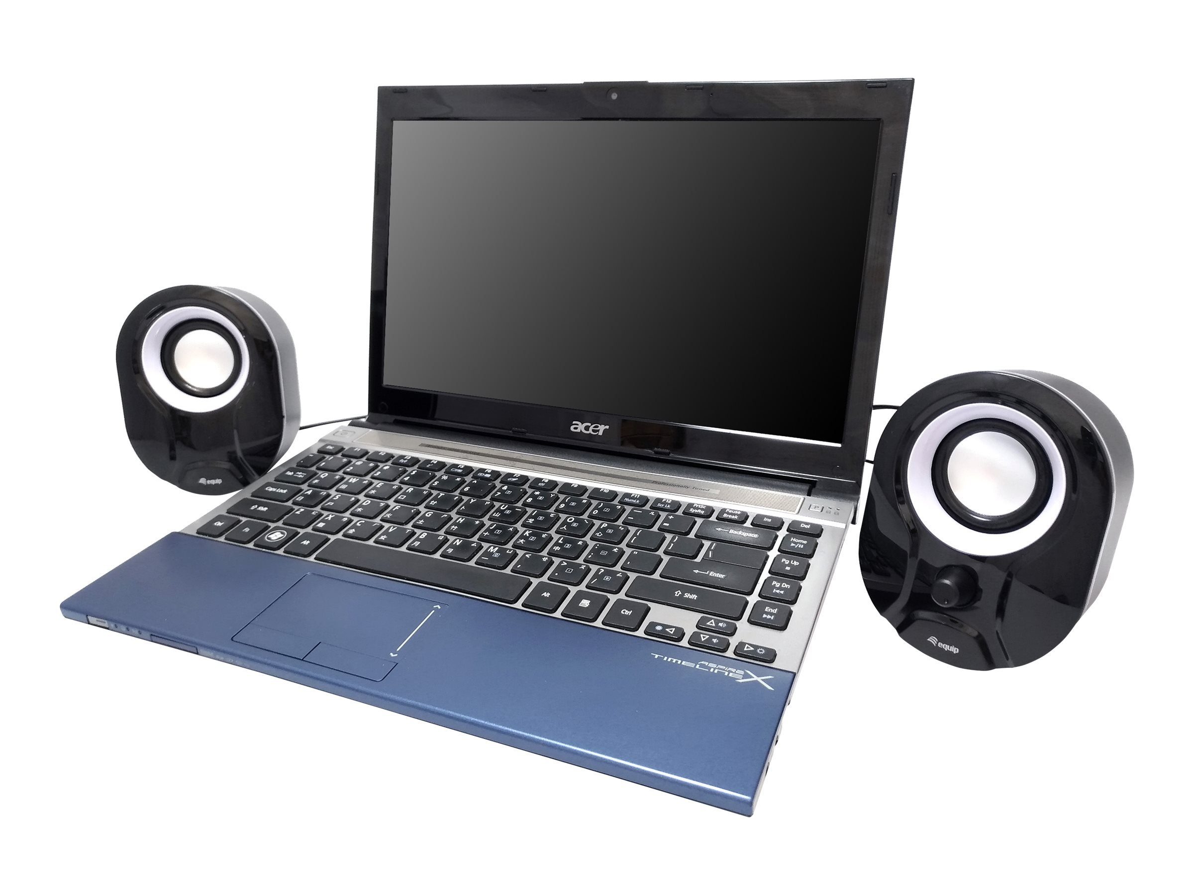 EQUIP u. f. 2.0 schwarz/wei DATA Stereo PC-Lautsprecher Notebook PC, Lautsprecher DIGITAL