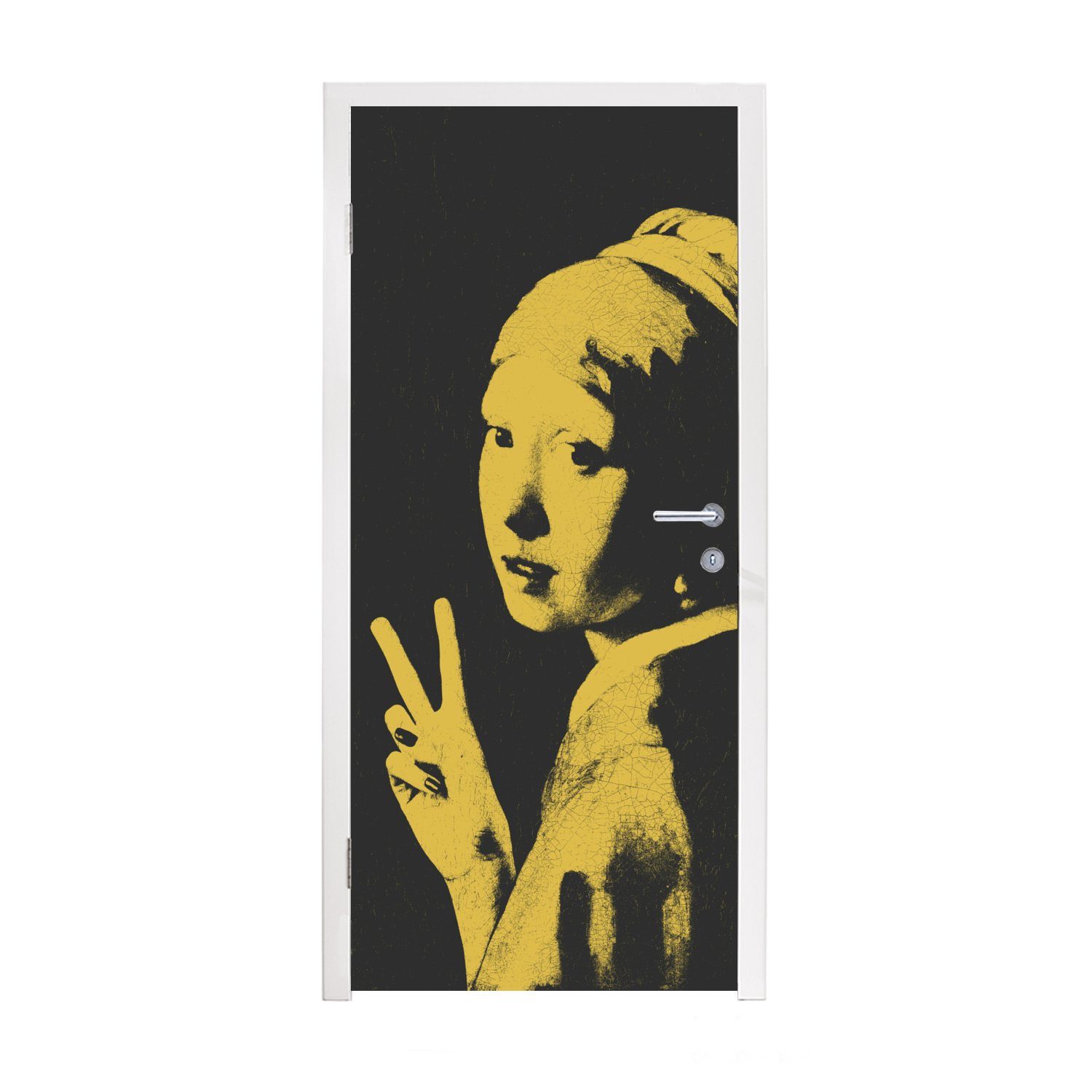 MuchoWow Türtapete - bedruckt, Gelb, für Vermeer Tür, - St), cm 75x205 Türaufkleber, Matt, Kunst (1 Fototapete
