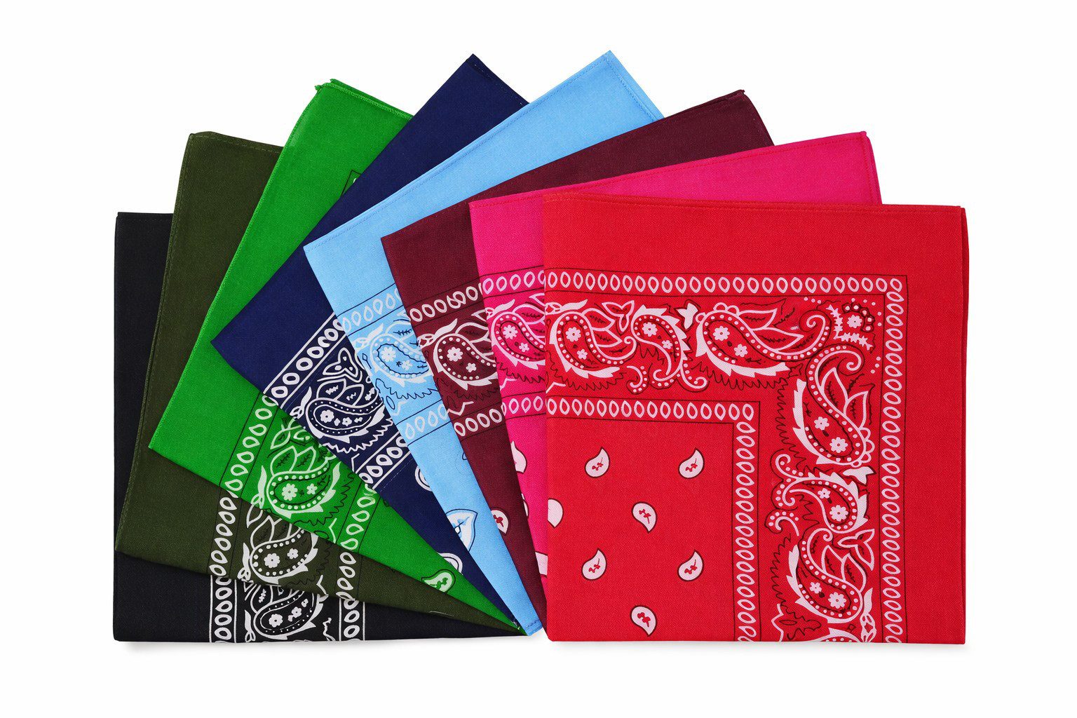 Cassandra Accessoires Bandana Tuch aus Baumwolle, (8-St), - Klassisches Paisley Halstuch, Kopftuch, Accessoire