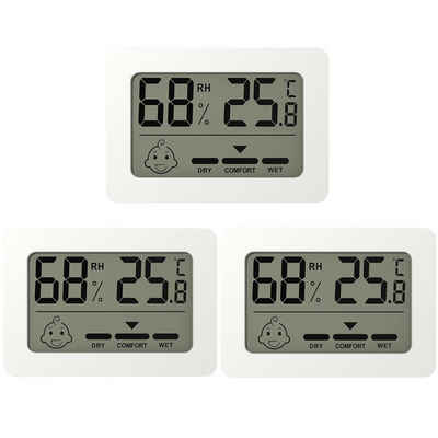 Olotos Raumthermometer Digitales Thermo-Hygrometer Thermometer Temperatur LCD Messgerät, 3er-Set