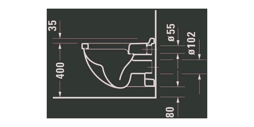 Duravit Bidet Wand-WC STARCK 3 tief, 360x540mm weiß weiß