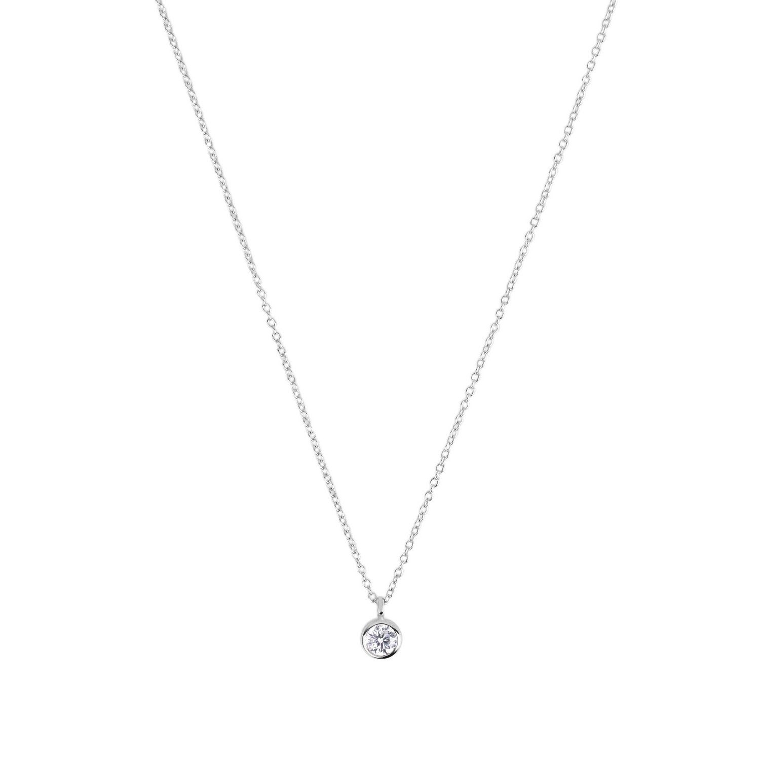 TOM TAILOR Kette mit Anhänger Solitär-Optik, mit Zirkonia (synth)