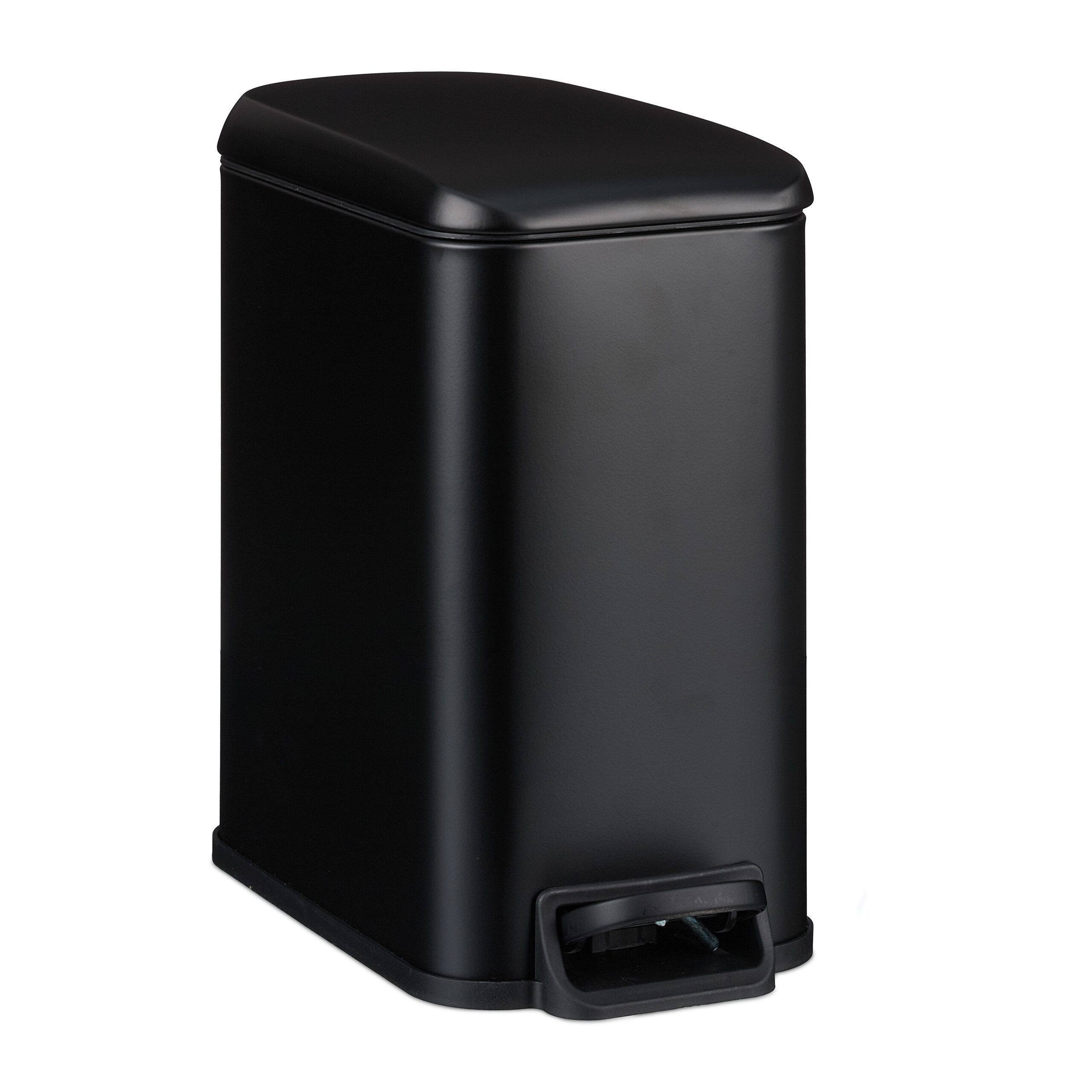 relaxdays Mülleimer Bad Mülleimer 5 l Softclose, schwarz