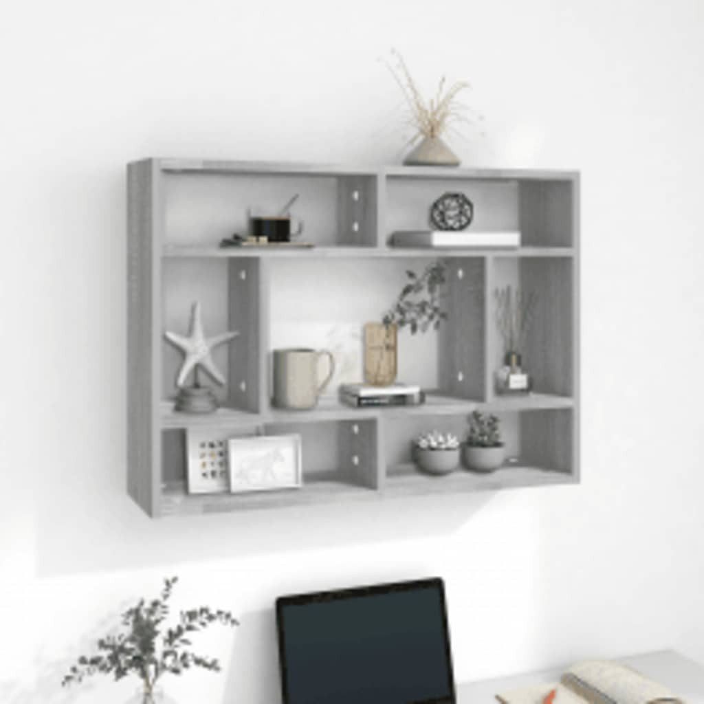 furnicato Wandregal Holzwerkstoff 75 x 16 x 55 cm Grau Sonoma, 1-tlg., Stabiles Schweberegal mit viel Stauraum und feuchtfester Oberfläche