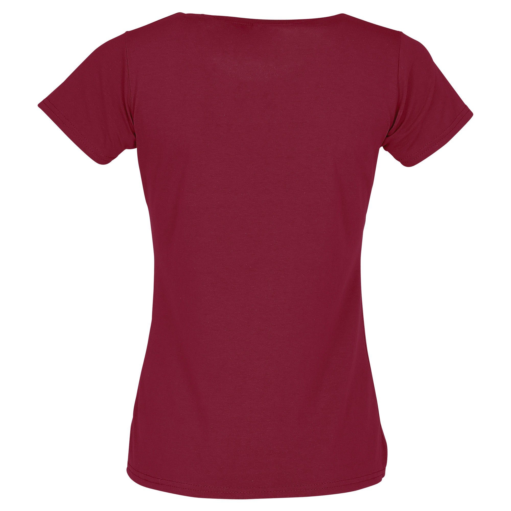 T-Shirt of burgund Vintage-Logo the Rundhalsshirt Loom mit Damen Fruit