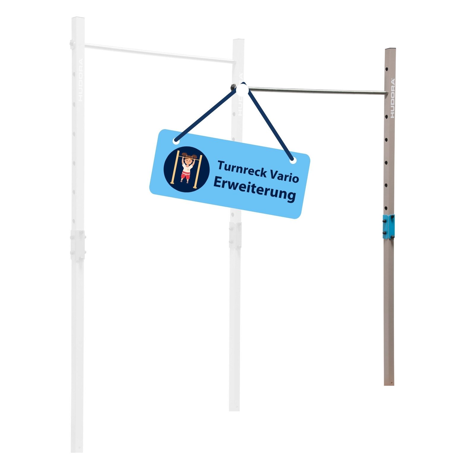 Hudora Turnreck Vario Outdoor/Garten, Reckstange, Turnstange für Kinder & Erwachsene, höhenverstellbar