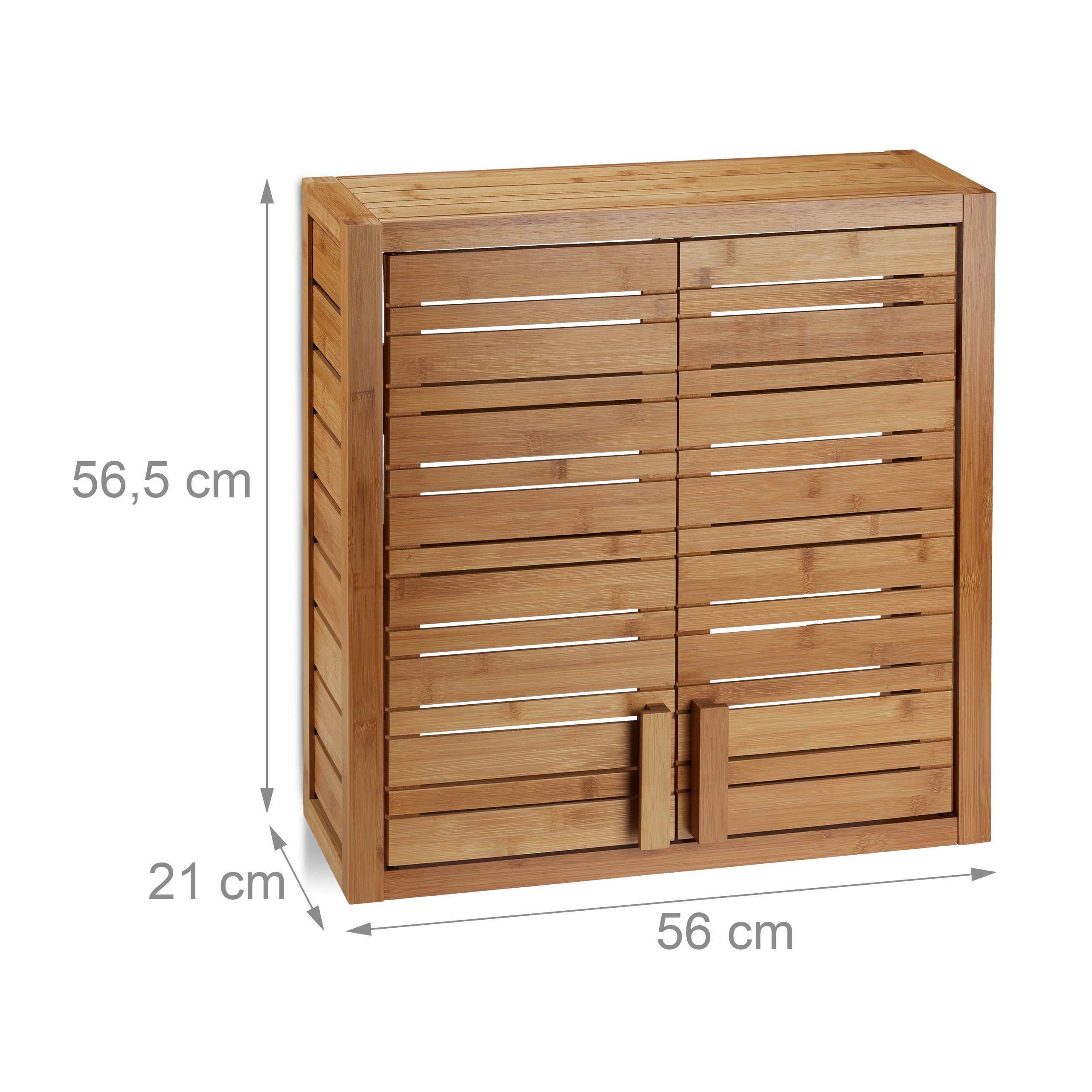 relaxdays Hängeschrank Wandschrank Bambus (1-St) – Bild 4 von 5