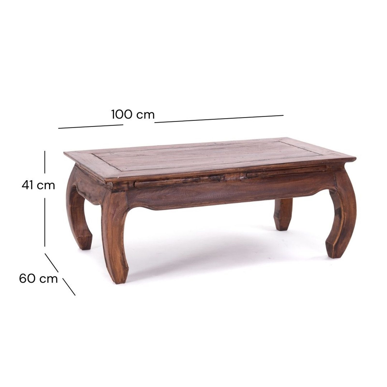 DESIGN DELIGHTS Couchtisch OPIUMTISCH "EAST", 100x60cm (BxT), Altholz massiv, Beistelltisch, 0