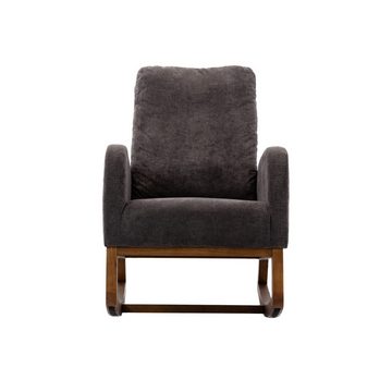 IDEASY Schaukelstuhl gepolsterter Stuhl Sessel mit gepolsterter hoher Rückenlehne, Seitentaschen, geeignet für Wohn- und Schlafzimmer