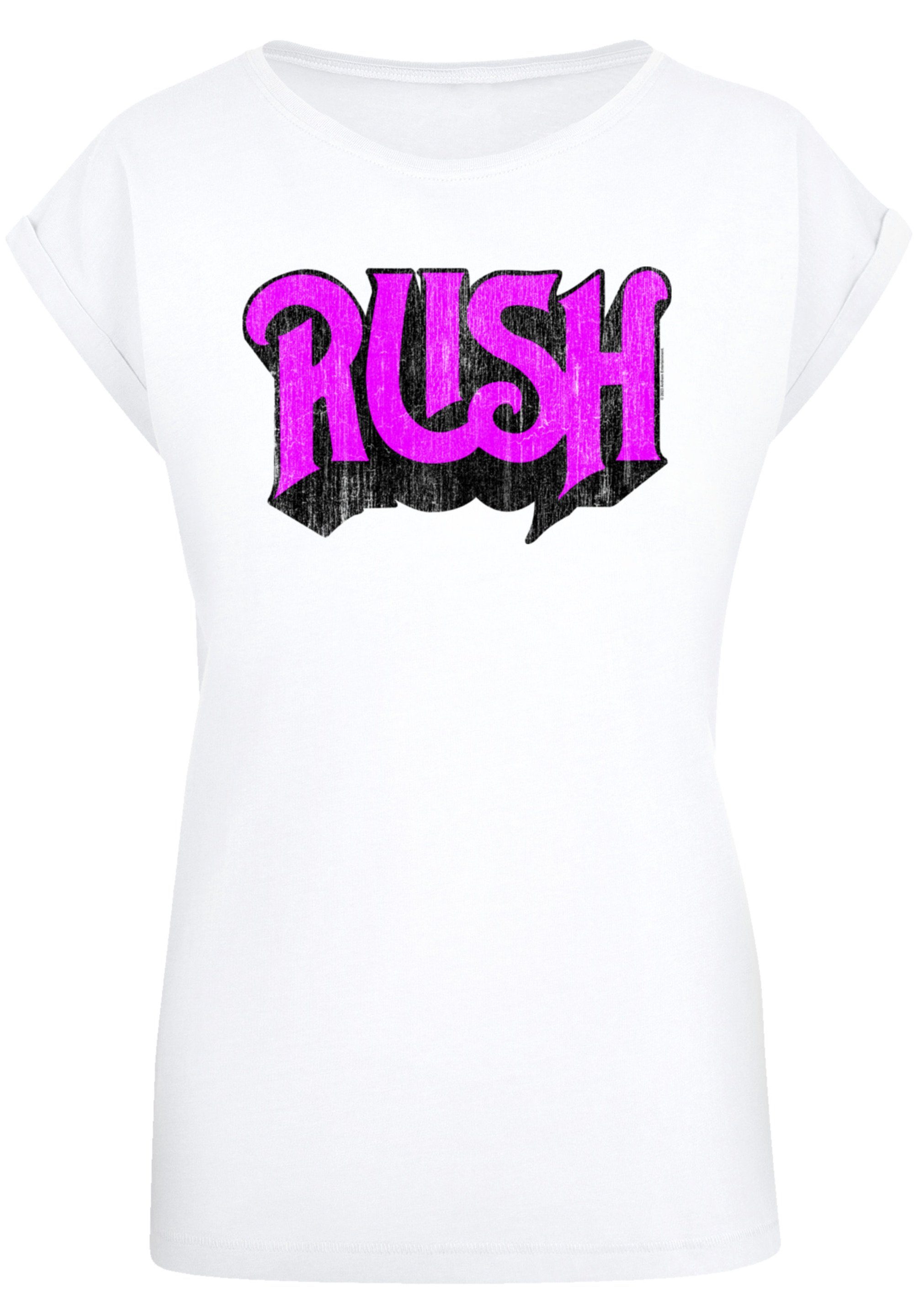 Rock T-Shirt Rush Qualität Band F4NT4STIC Distressed Logo weiß Premium