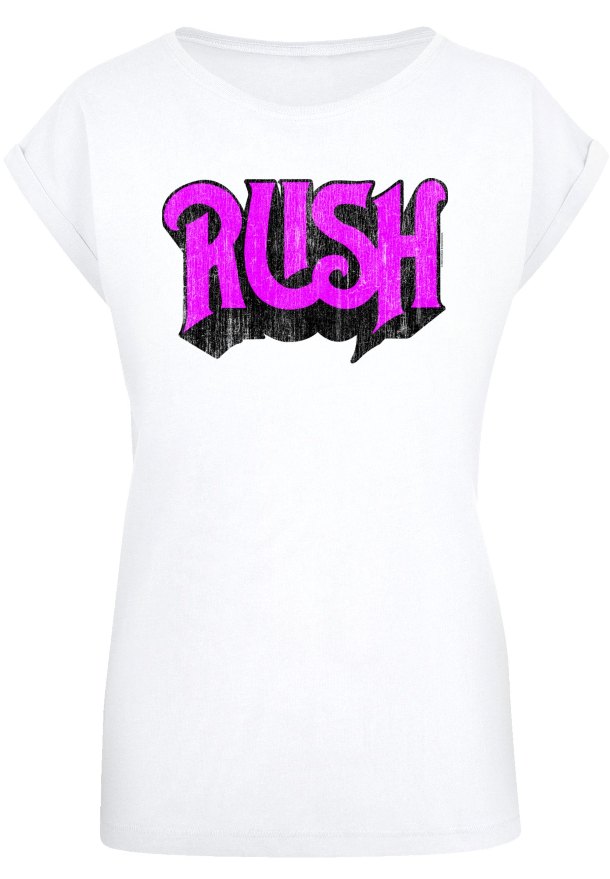 Premium weiß F4NT4STIC Logo Rush T-Shirt Qualität Rock Distressed Band