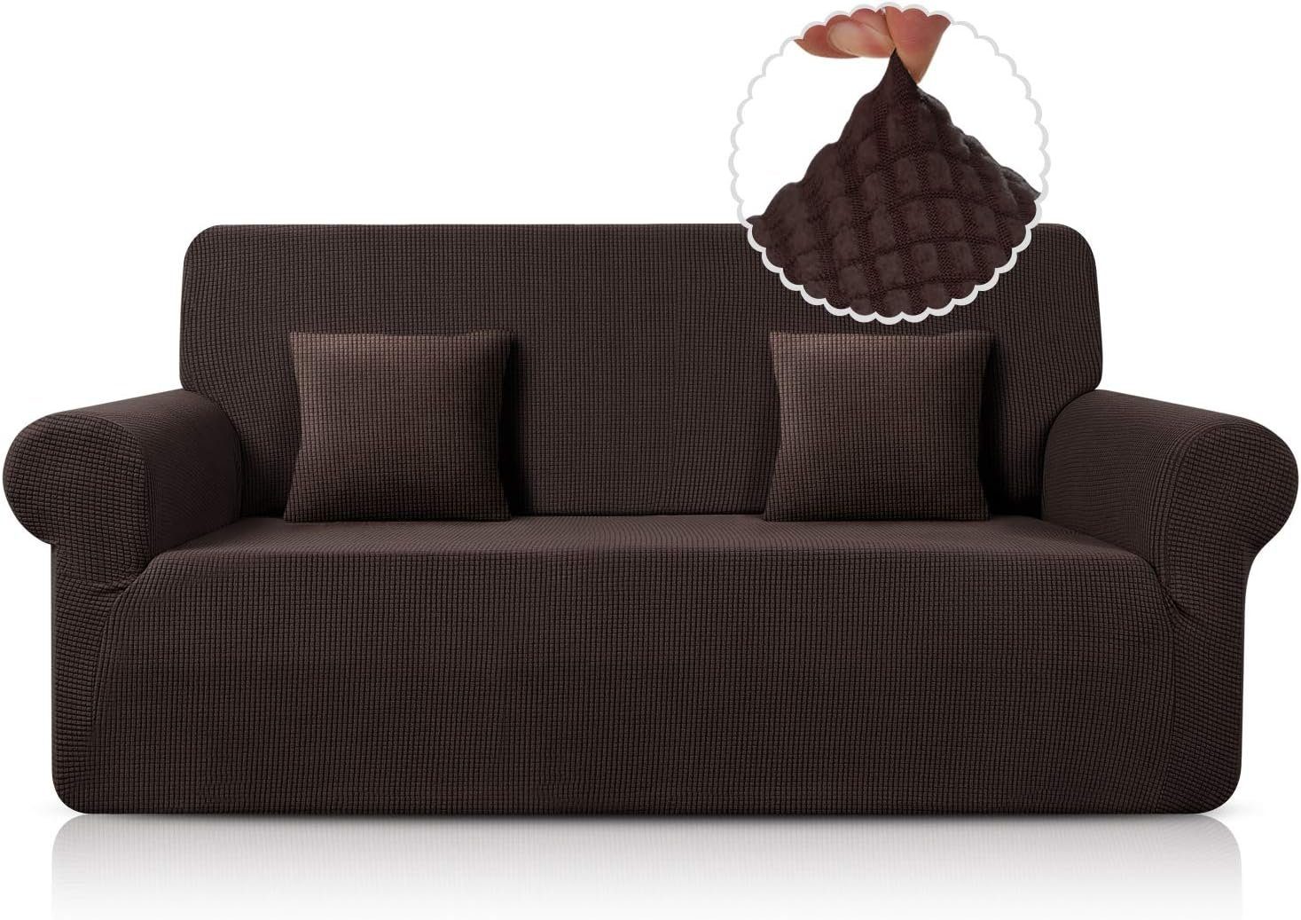 Universal Super Sofabezug Sofahusse, Stück 1 Sofabezug Couchbezug für Stretch Jormftte Schokoladenbraun