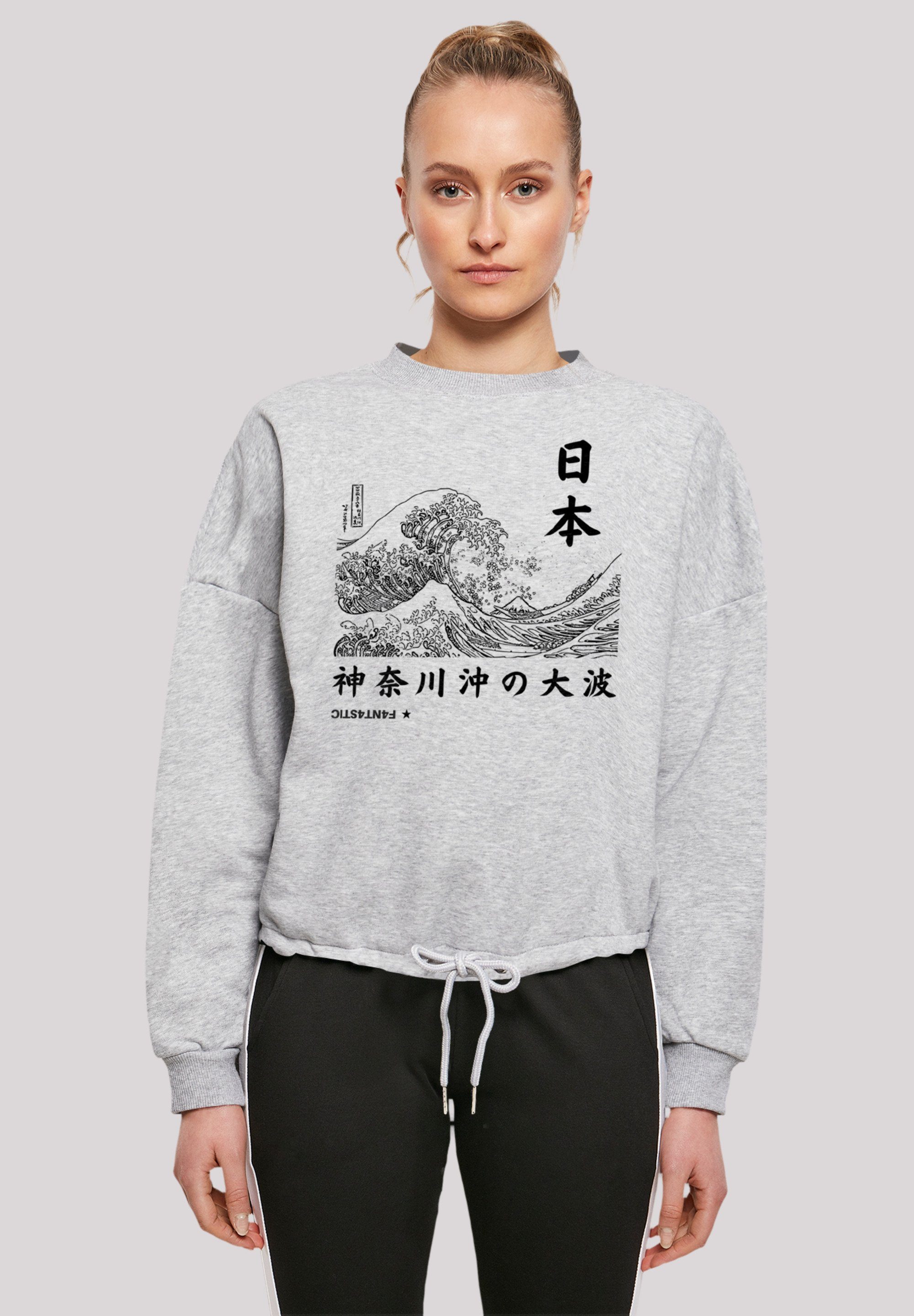 Echtes Produkt, limitierter Exklusivverkauf! F4NT4STIC Sweatshirt Kanagawa heather grey Print
