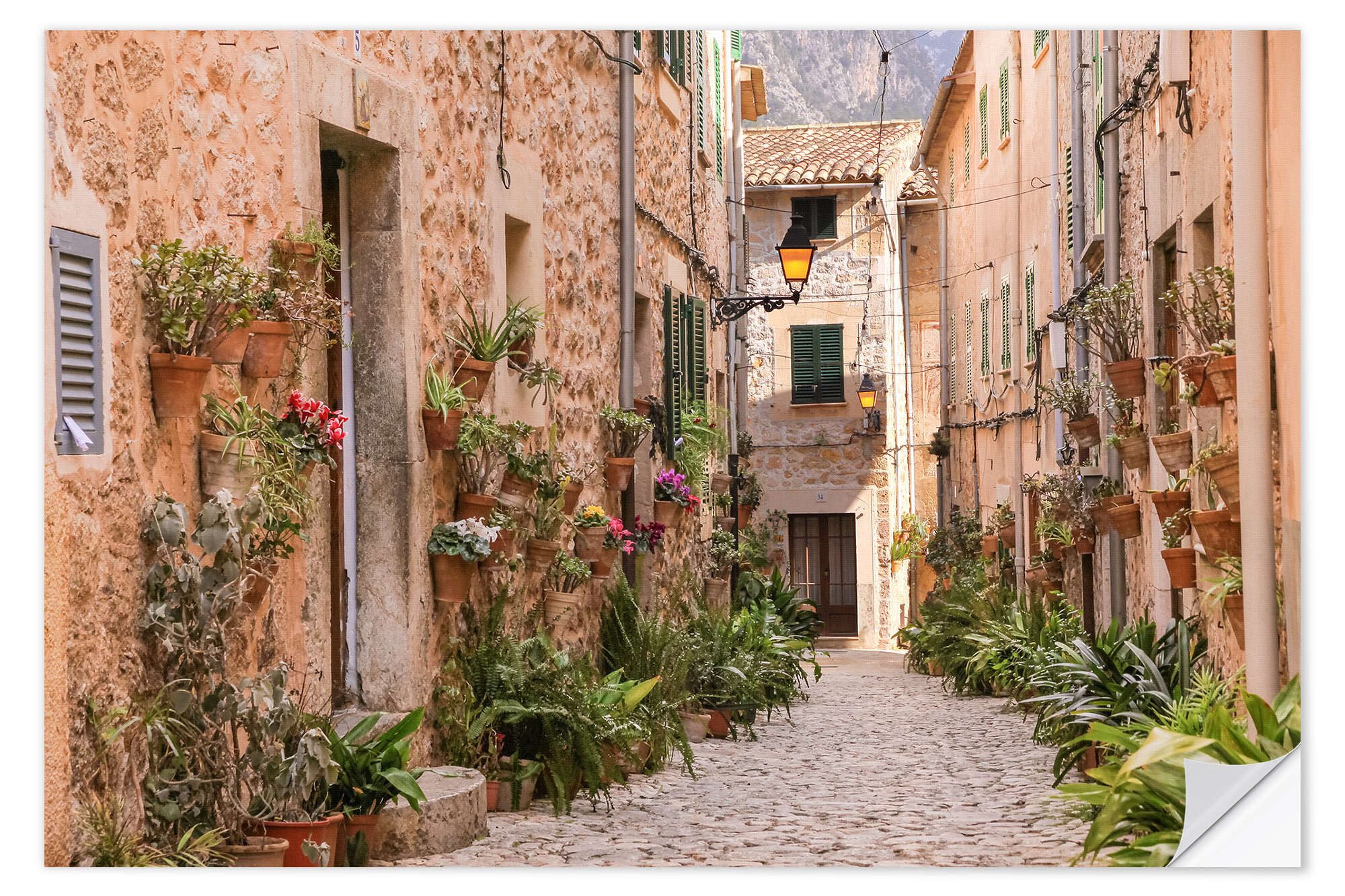 Posterlounge Плакат Christian Müringer, Gasse in Valldemossa, Mallorca (Spanien), Küche Mediterran Fotografie