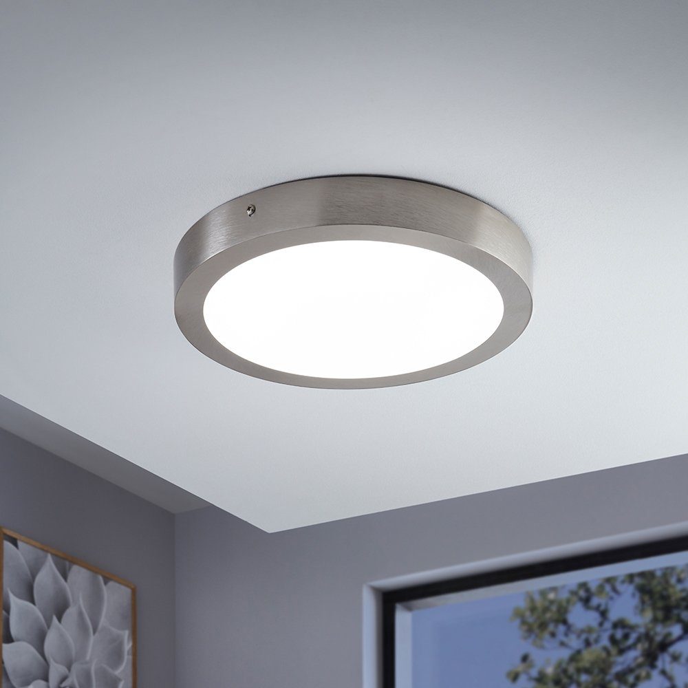 EGLO Aufbauleuchte FUEVA-C, Dimmfunktion, Farbwechsel, mehrere Helligkeitsstufen, LED fest integriert, Kaltweiß, Neutralweiß, Tageslichtweiß, Warmweiß, Smart Home Deckenlampe Ø30cm, dimmbar, Weißtöne und Farben einstellbar