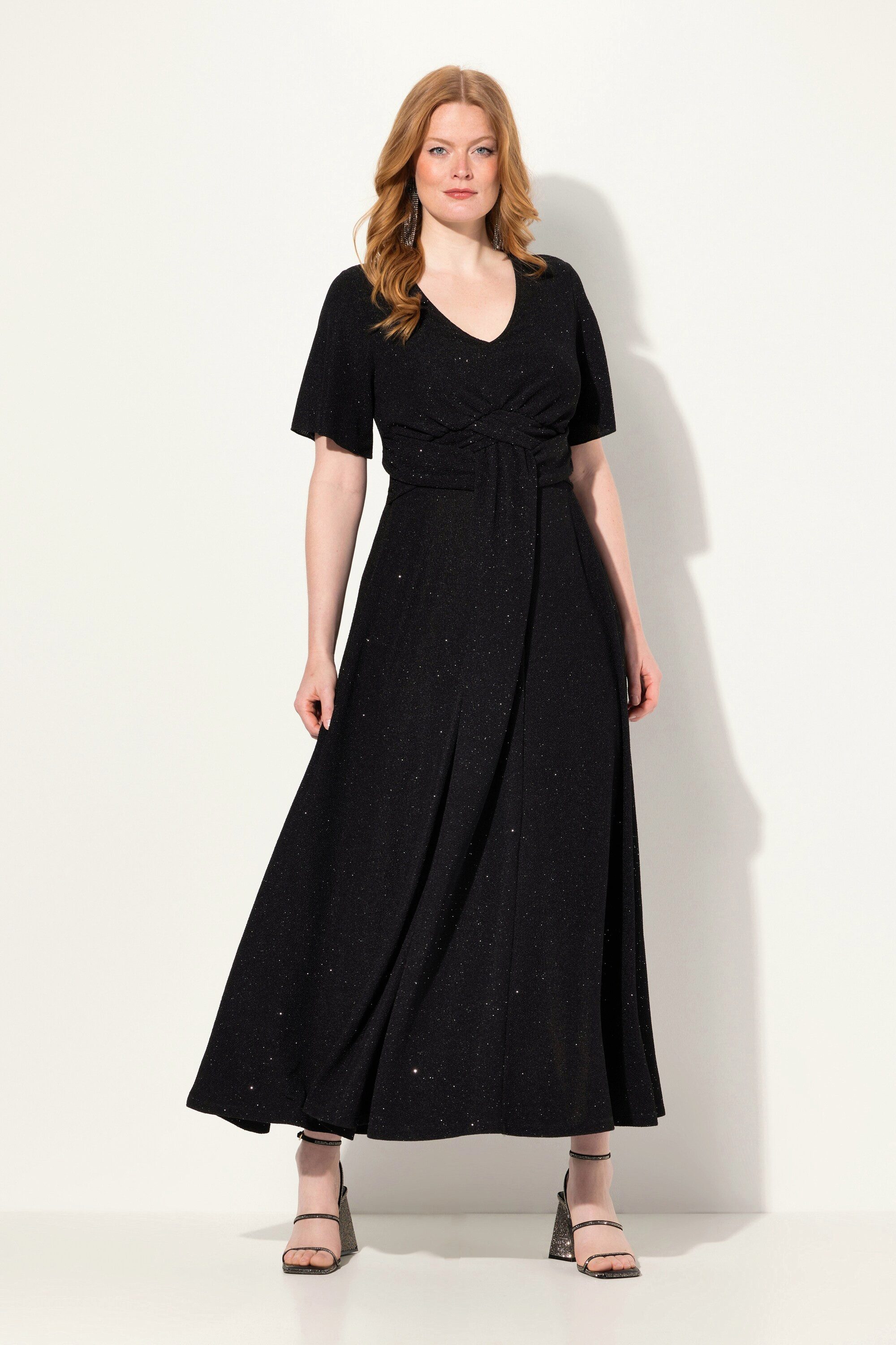 Ulla Popken Abendkleid Abendkleid A-Linie Glanz-Effekt günstig online kaufen