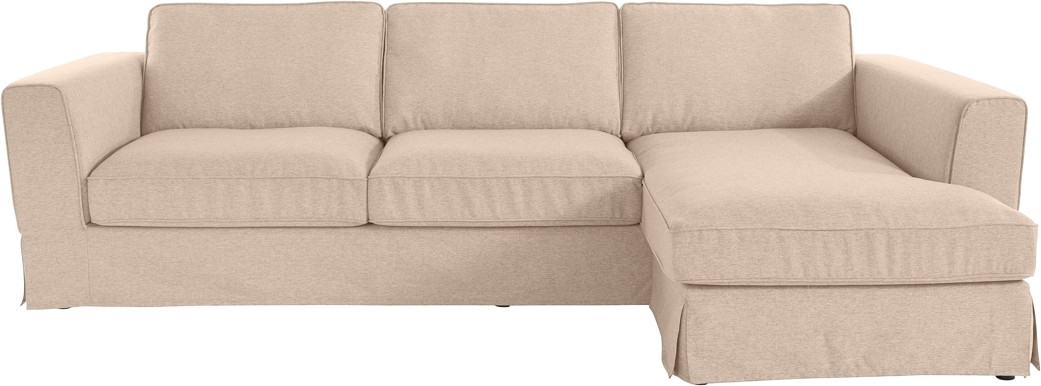 Home affaire Ecksofa Vintage L-Form, 3-Sitzer Polsterecke im Landhausstil, mit abnehmbarer Husse