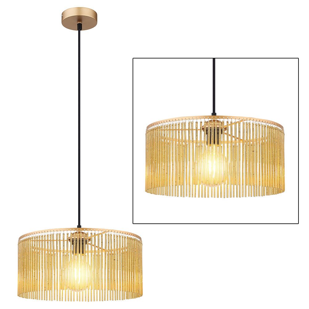 NOWA LED Pendelleuchte, Leuchtmittel inklusive, Warmweiß, Esstischleuchte Hängelampe LED Acrylstäbe amber gold Pendelleuchte