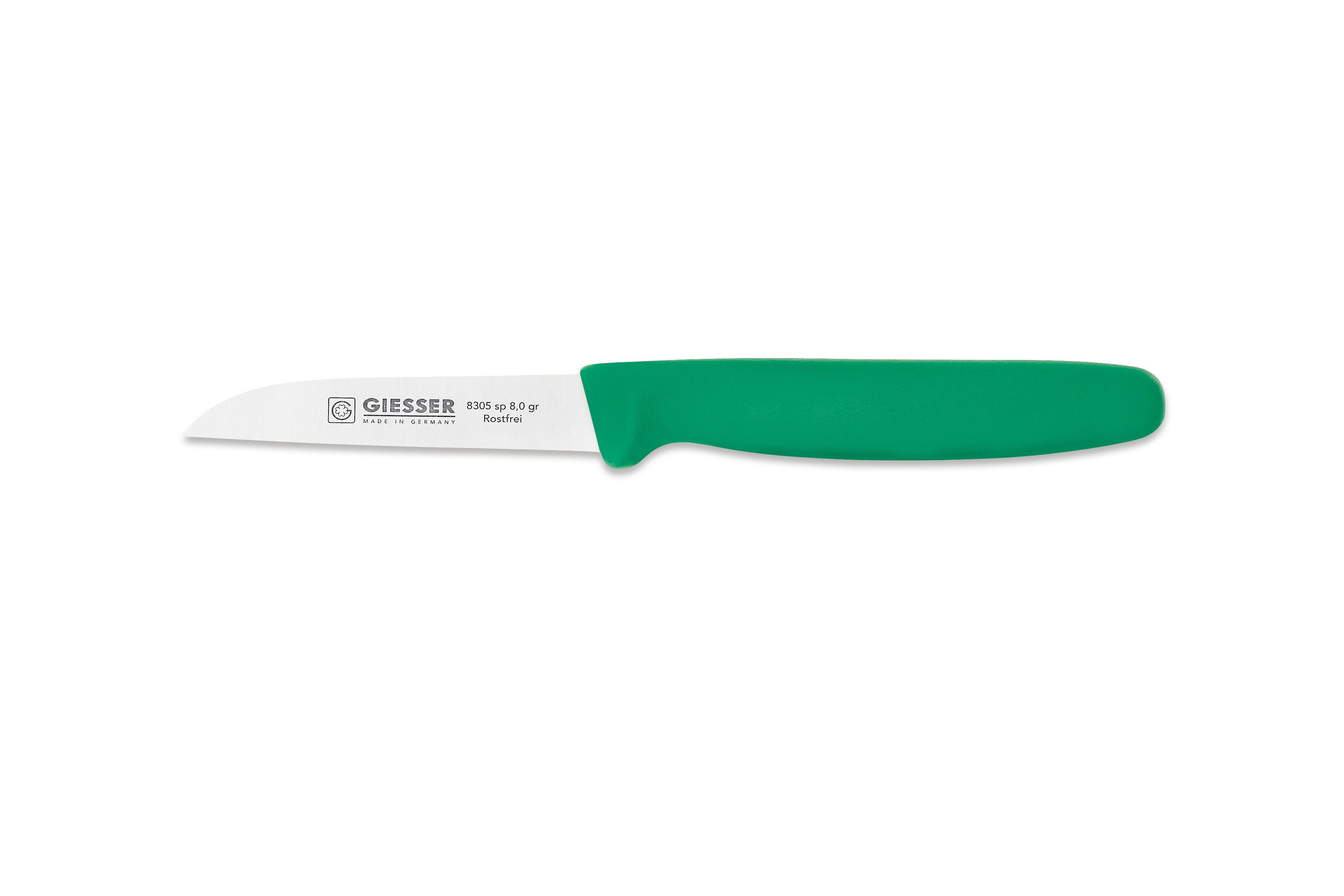 Giesser Messer Gemüsemesser Küchenmesser 8305 sp 8 alle Farben, Küchenmesser gerade Schneide 8 cm, Made in Germany Grün