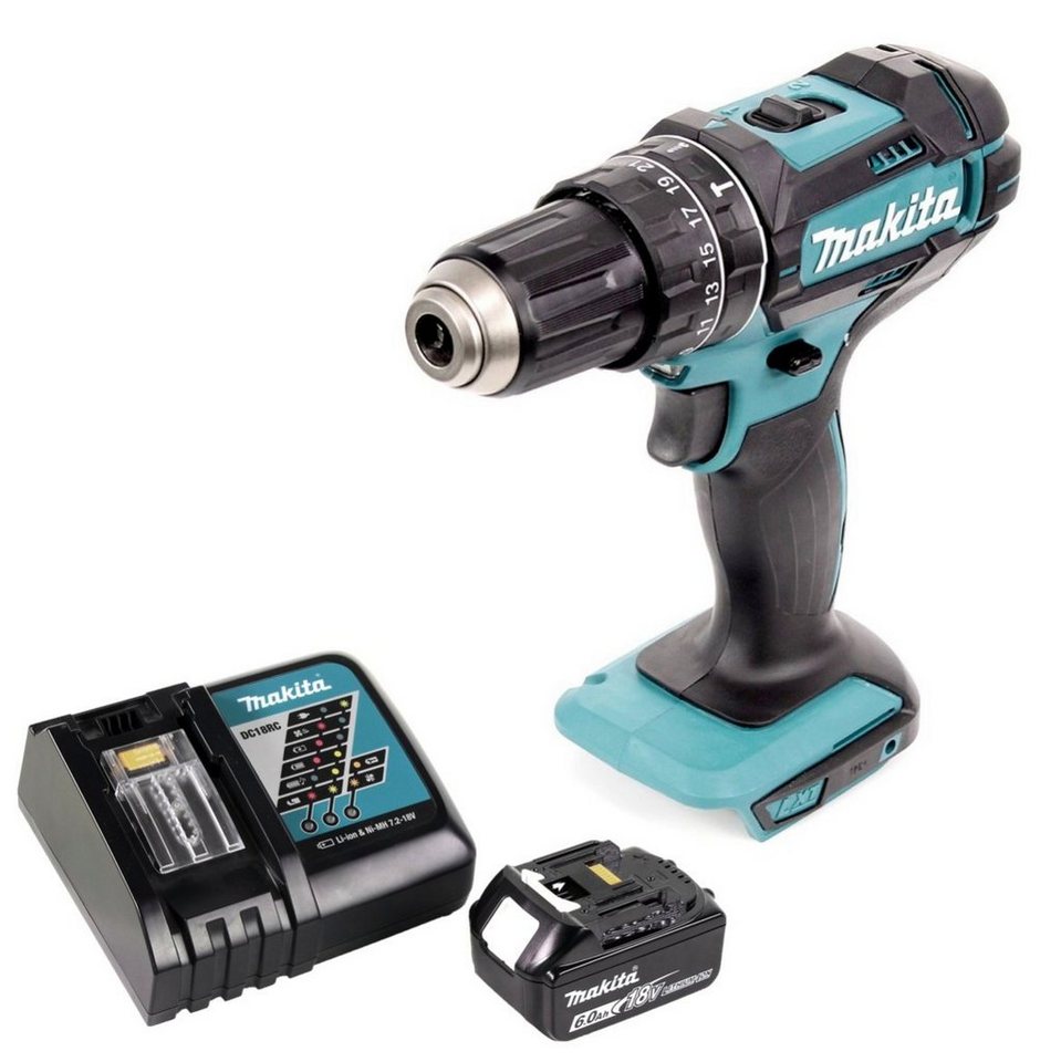 Thumbnail - Makita Schlagbohrmaschine DHP 482 RG1 Akku Schlagbohrschrauber 18 V 62 Nm + 1x Akku 6,0 Ah + La