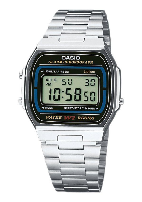 CASIO VINTAGE Chronograph A164WA-1VES, Quarzuhr, Armbanduhr, Damen, Herren, digital, Retro, Stoppfunktion