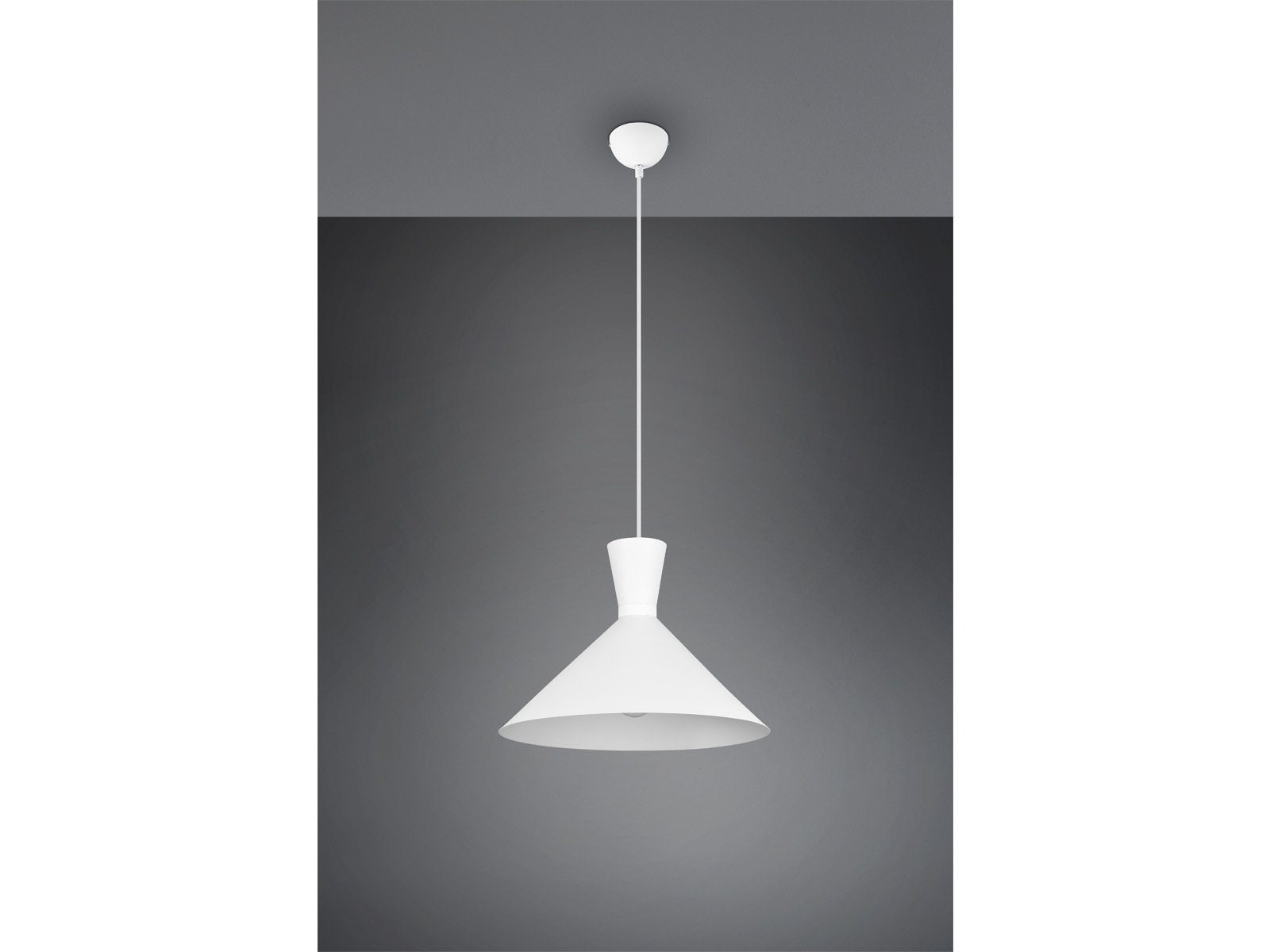 Reality Leuchten LED Pendelleuchte, Dimmfunktion, LED wechselbar, Warmweiß, Industrie-design für über Kücheninsel hängend einflammig, Weiß Ø 35cm