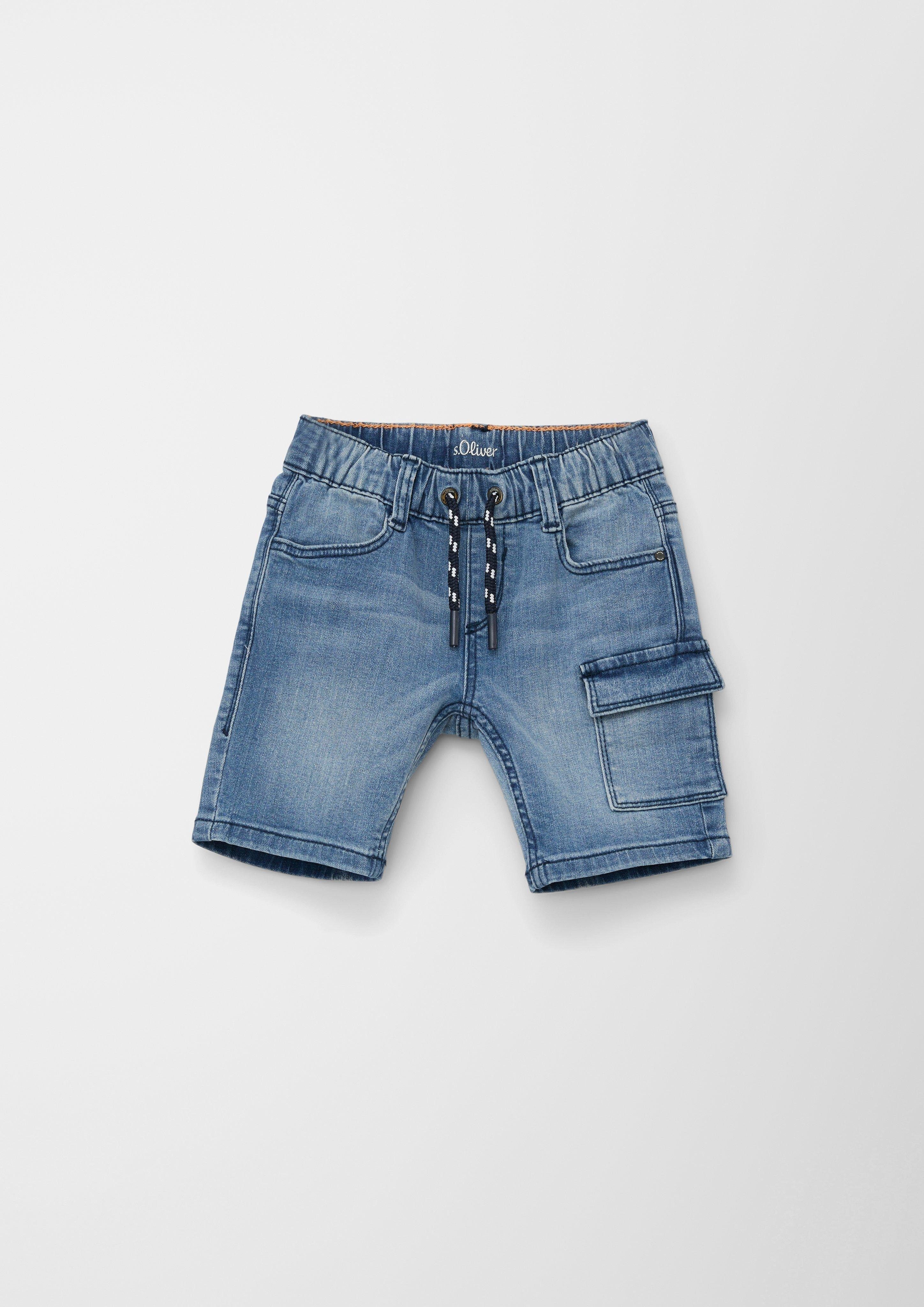 / s.Oliver angedeuteter Tunnelzug, Joggstyle Leg Jeans-Bermuda Fit / Slim Rise Jeansshorts Slim / Brad Waschung Mid