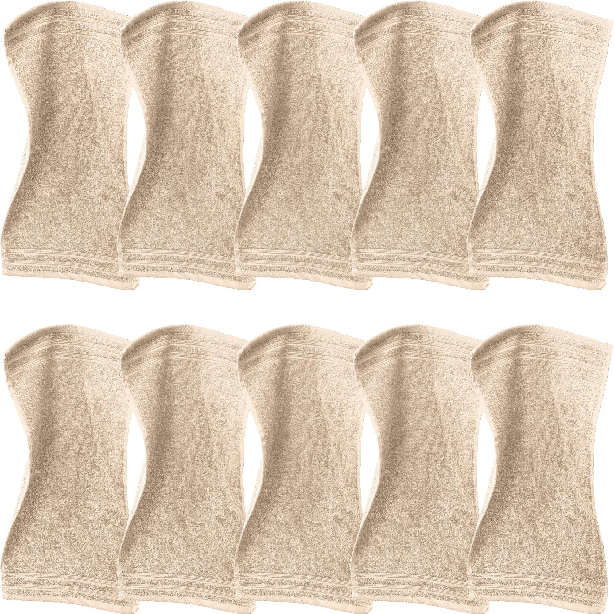 Erwin Müller Gästehandtuch Gästetuch "Heidelberg" 10er-Pack, Frottier, Walk-Frottier Uni