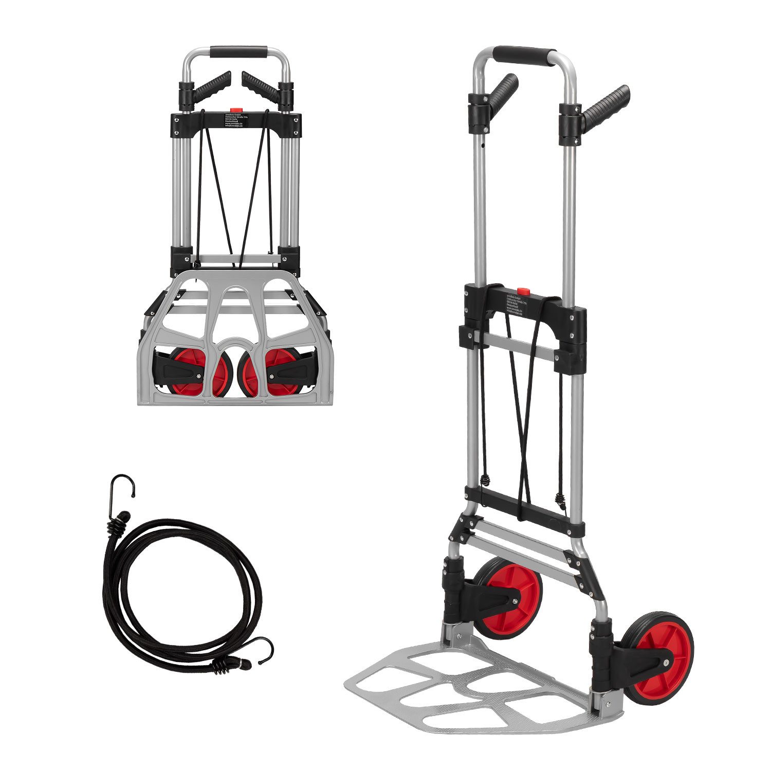 Werkzeugkönig Sackkarre Treppensteiger klappbar 120 kg, Griff ausziehbar bis 110 cm - flach zusammenklappbar