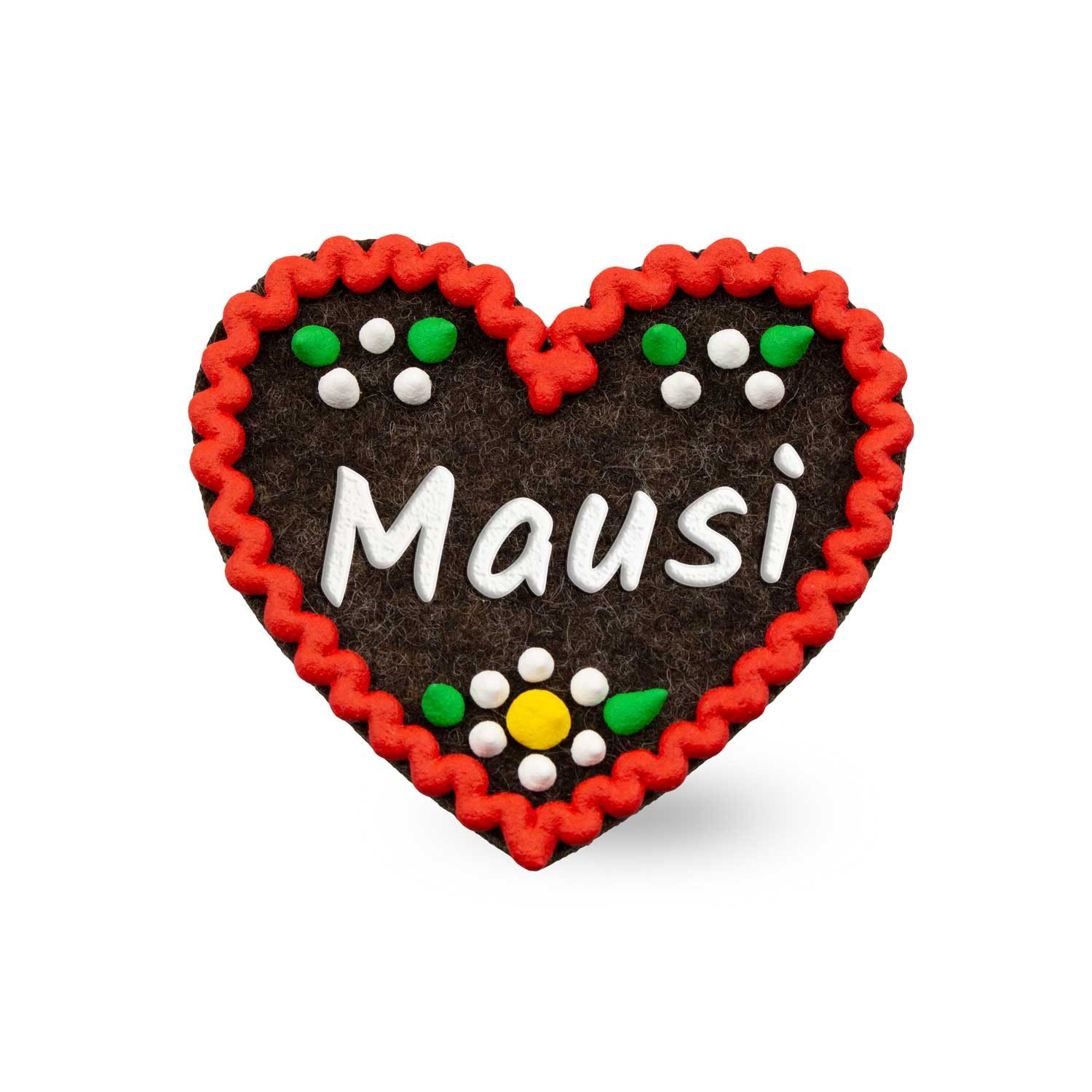 Bavariashop Brosche Filzherz-Anstecker "Mausi"