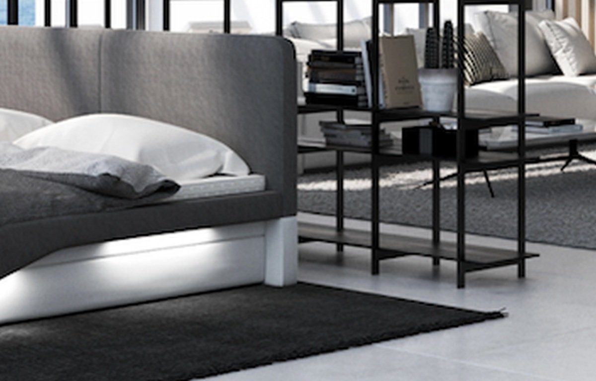 und inklusive Dreams Komplettbett Topper Modern Kunstleder LED Boxspringbett Matratze Hotelbett, Sofa Beleuchtung, Airo