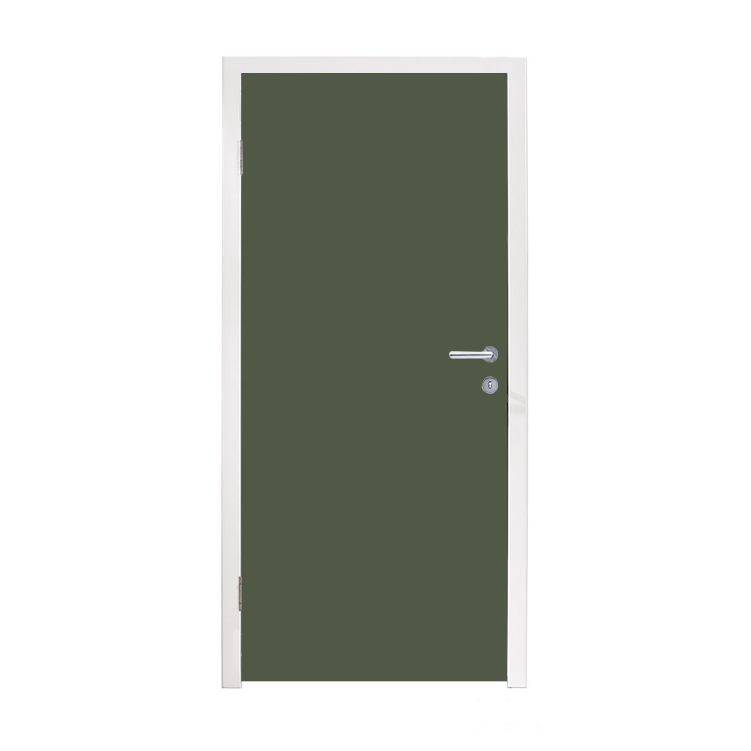 MuchoWow Türtapete Grün - Einfarbig - Olivgrün, Matt, bedruckt, (1 St), Fototapete für Tür, Türaufkleber, 75x205 cm