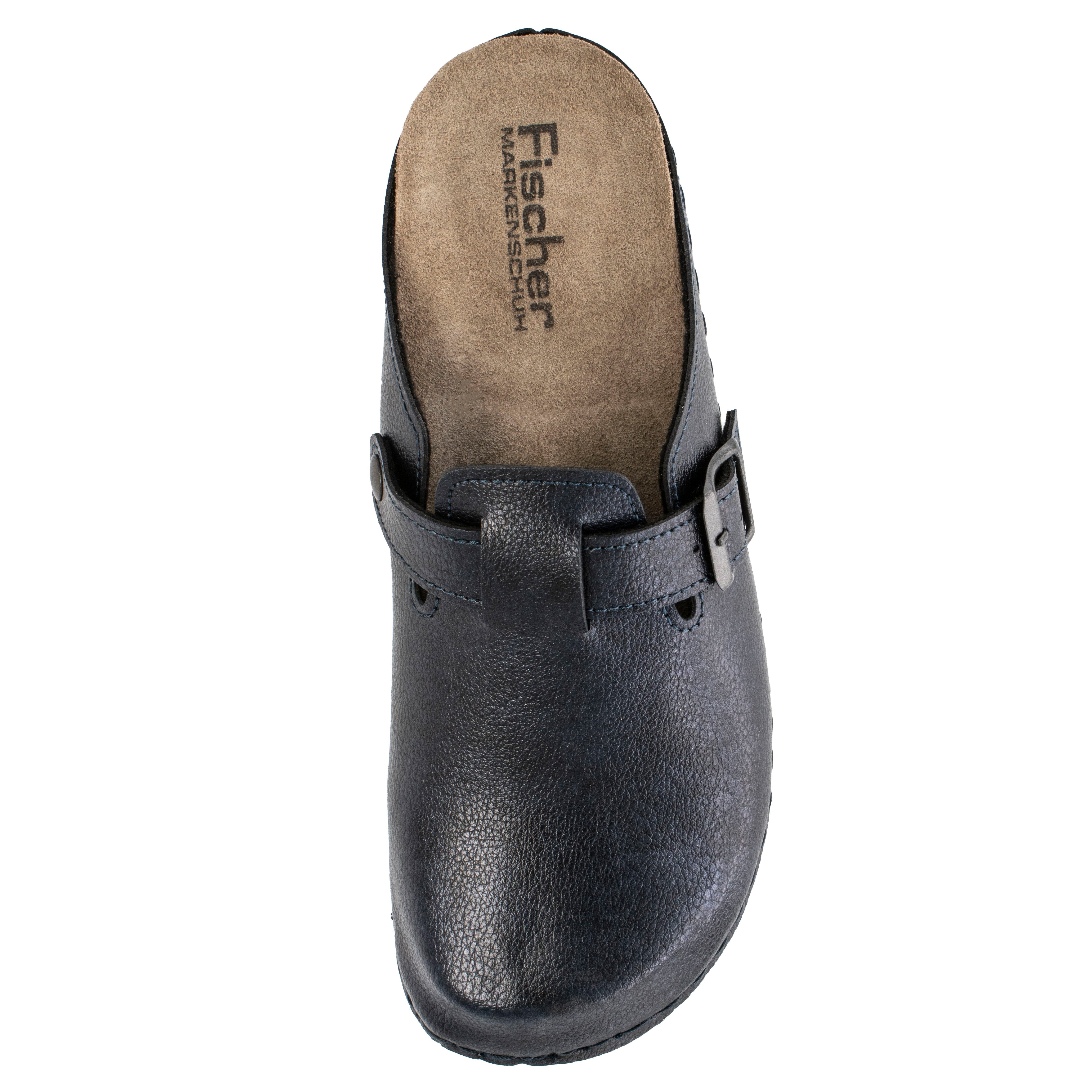 Fischer-Markenschuh Michaela Clog aus Nappan (Lederiminat), Weite G, herausnehmbares Fußbett aus Leder