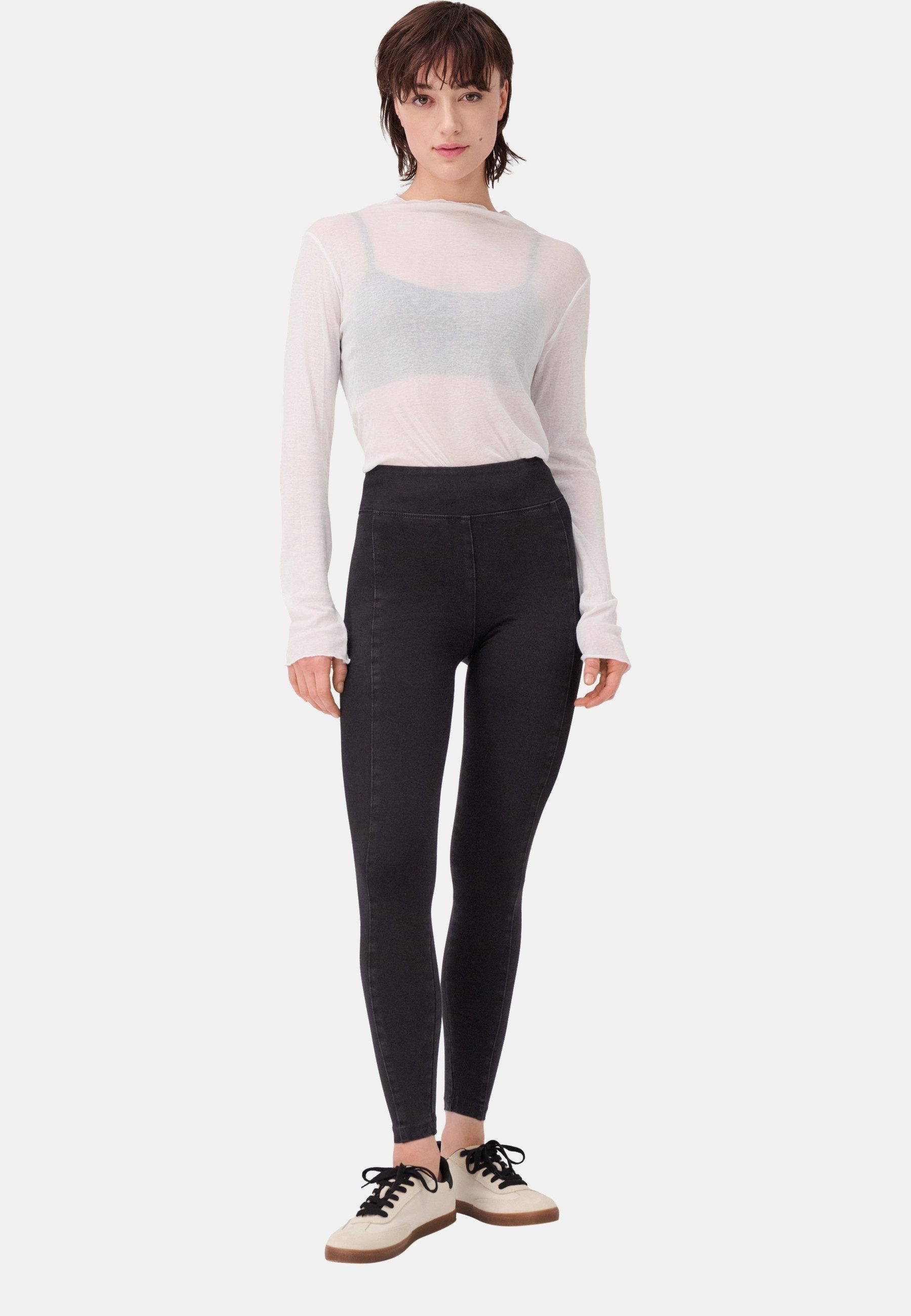 ITEM m6 Leggings DENIM Hightech-Kompression, breiter Bund, seitliche Panels, Silhouette