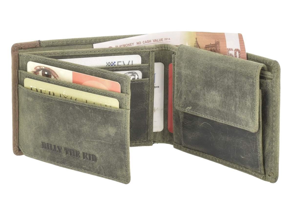 Billy The Kid Geldbörse Hunter, Herrenbörse, Portemonnaie, Lederbörse, RFID-Schutz
