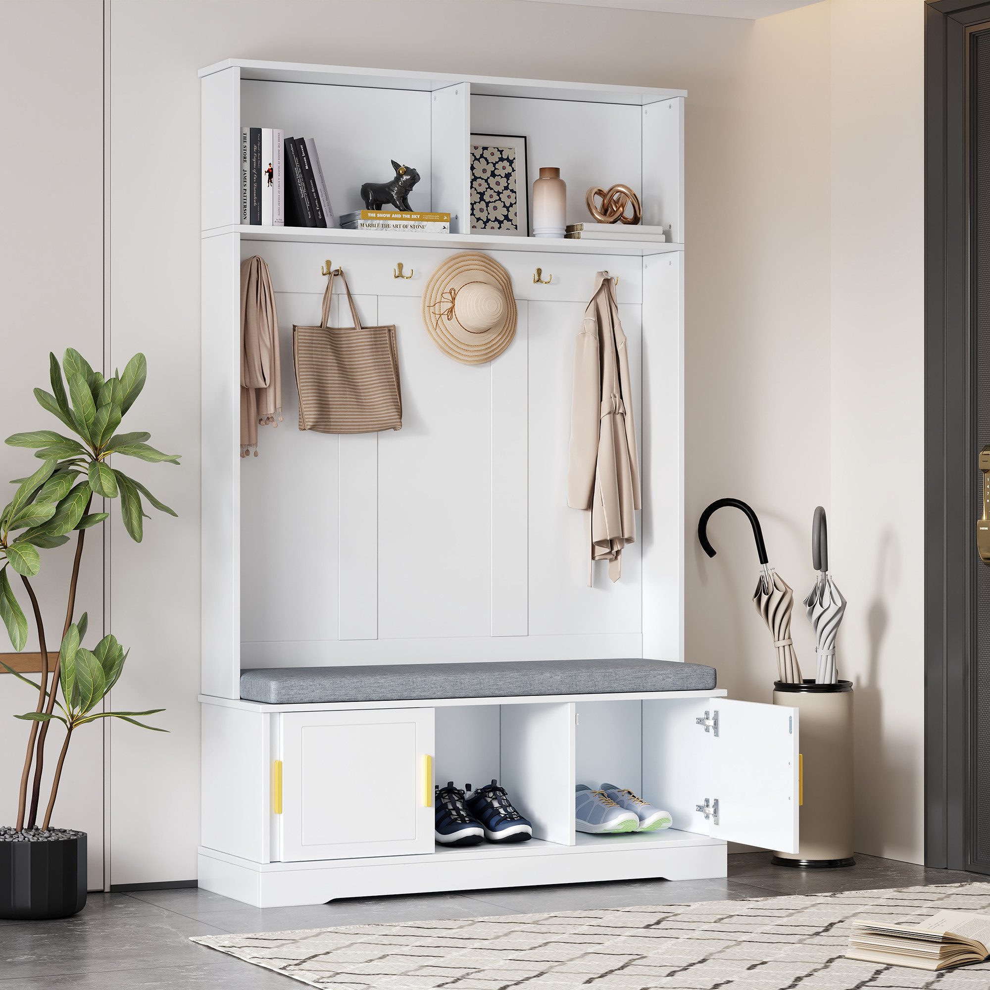 Flieks Garderoben-Set mit Schuhschrank, Sitzbank, Haken, günstig online kaufen