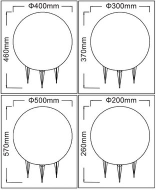 TRANGO Gartenleuchte, 4er Set Kugellampe 234500G Gartenkugel, Außenleuchte in Granit-Optik, Lieferumfang je 1x Ø 20, 30, 40, 50cm, IP65 Strahlwassergeschützt für Außen und Innen geeignet