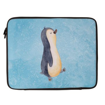 Mr. & Mrs. Panda Laptop-Hülle 20 x 28 cm Pinguin marschieren - Eisblau - Geschenk, Tasche, Computer, Für Reisen optimiert