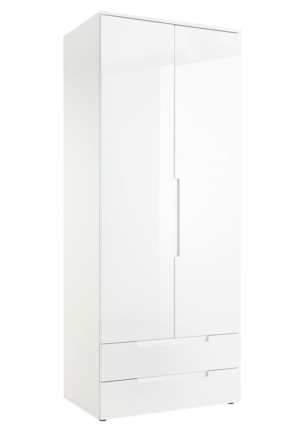 SPICE, Pol-Power 2 Türen, Weiß Drehtürenschrank 846 x 2 208 cm cm, Hochglanz, H Kleiderschrank Schubladen B