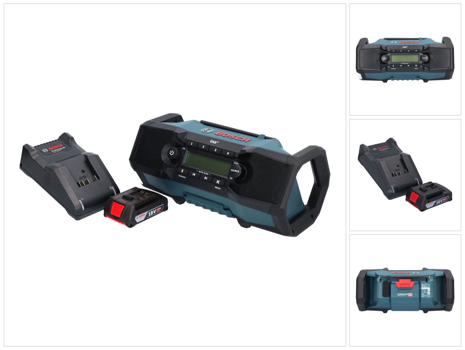 Bosch Professional GPB 18V-2 SC Professional Akku Baustellenradio 18 V DAB+ Bluetooth AU Baustellenradio