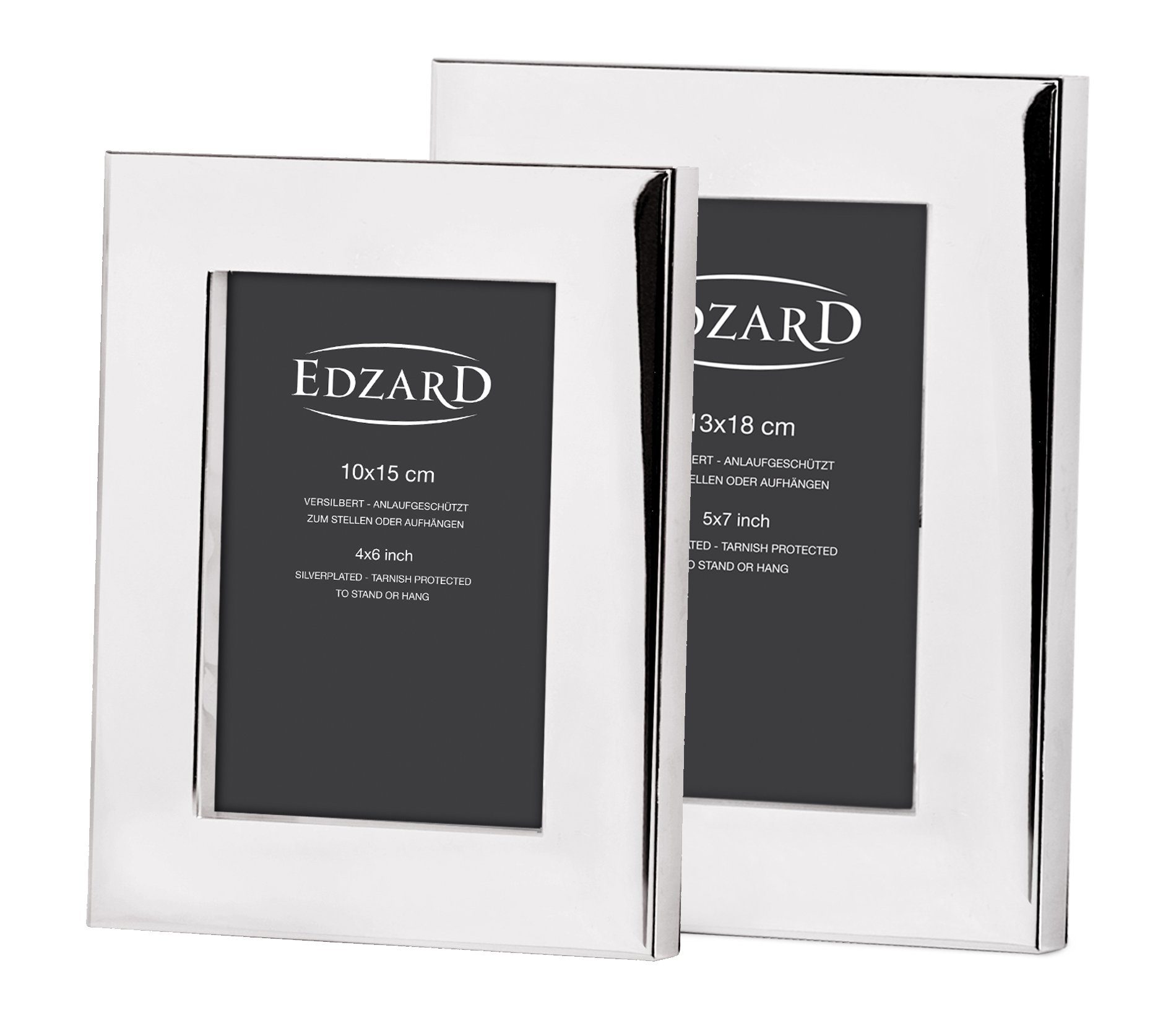 EDZARD Bilderrahmen Udine, versilbert und anlaufgeschützt, für 13x18 cm Foto