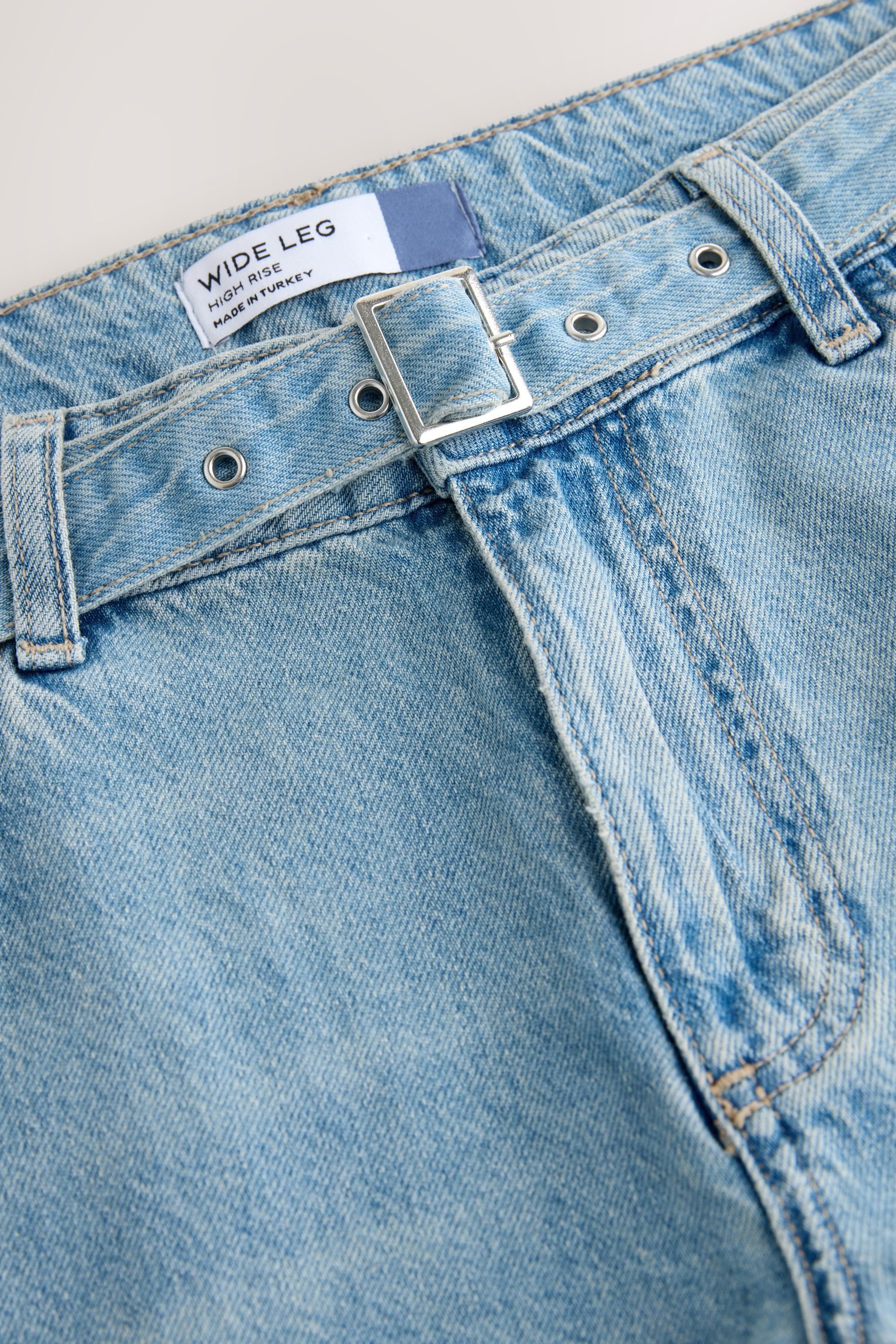 Next Weite Jeans Jeans mit weitem Hosenbein und Gürtel (1-tlg)