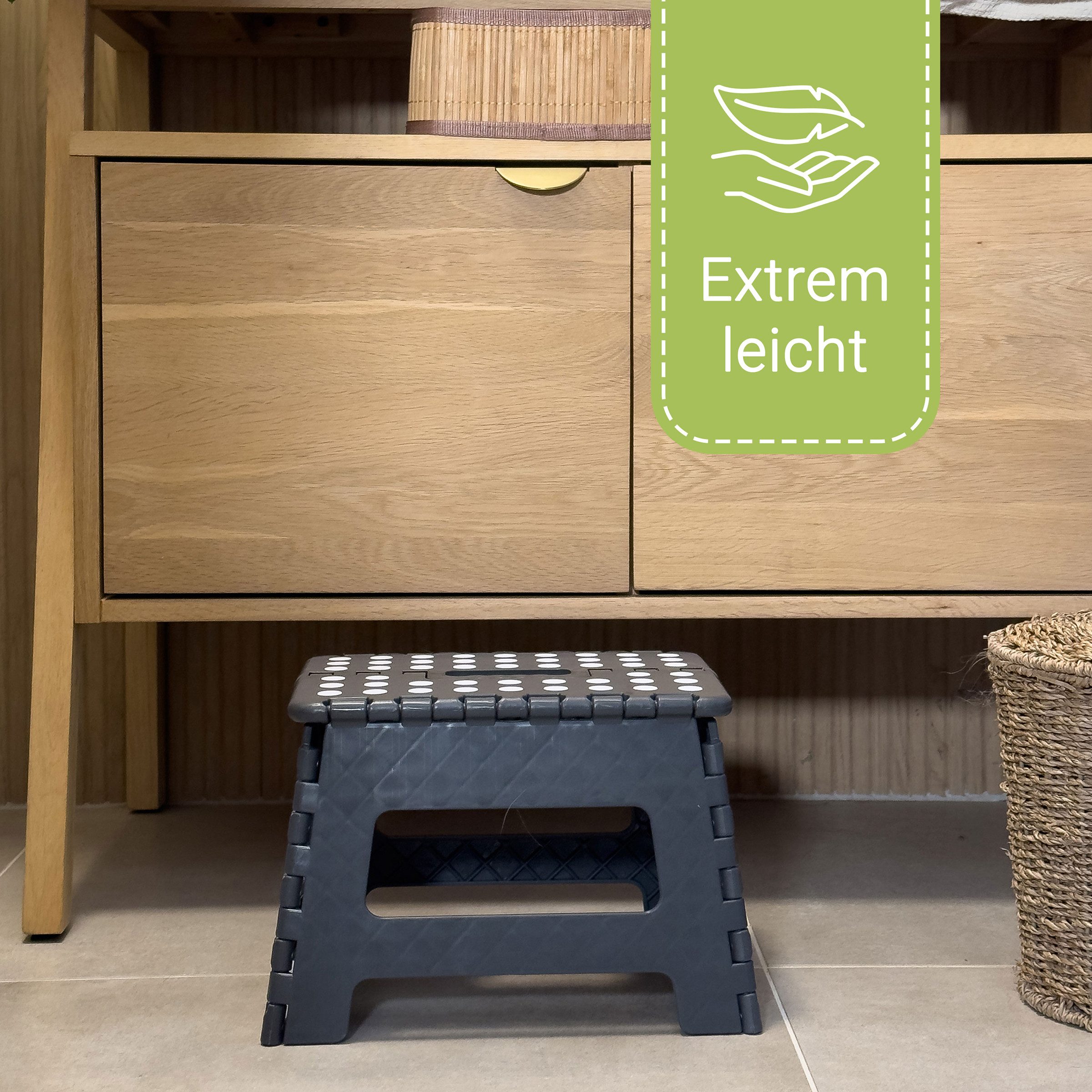 ZOLLNER Tritthocker, 100% Kunststoff, bis ca. 120 kg belastbar, Antirutschnoppen