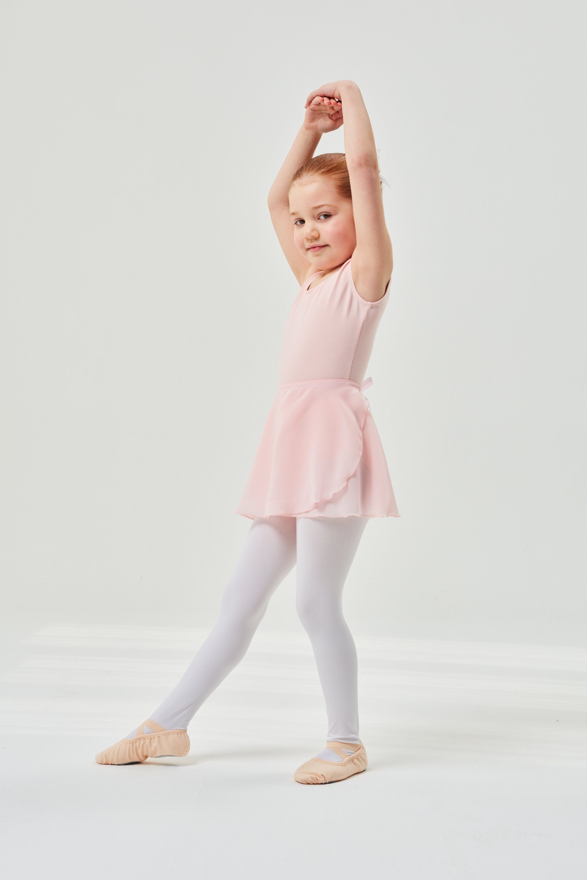 Wickelrock ballett-rosa Ballettbody Binden tanzmuster aus weichem zum Baumwollmischgewebe Emma Ballettrock ärmelloser