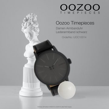 OOZOO Quarzuhr Oozoo Damen Armbanduhr Timepieces Analog, Damenuhr rund, groß (ca. 45mm) Lederarmband, Fashion-Style